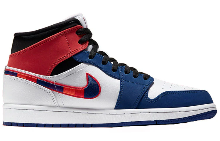 852542 146 Air Jordan 1 Mid Multi-Color Swoosh - Image 2