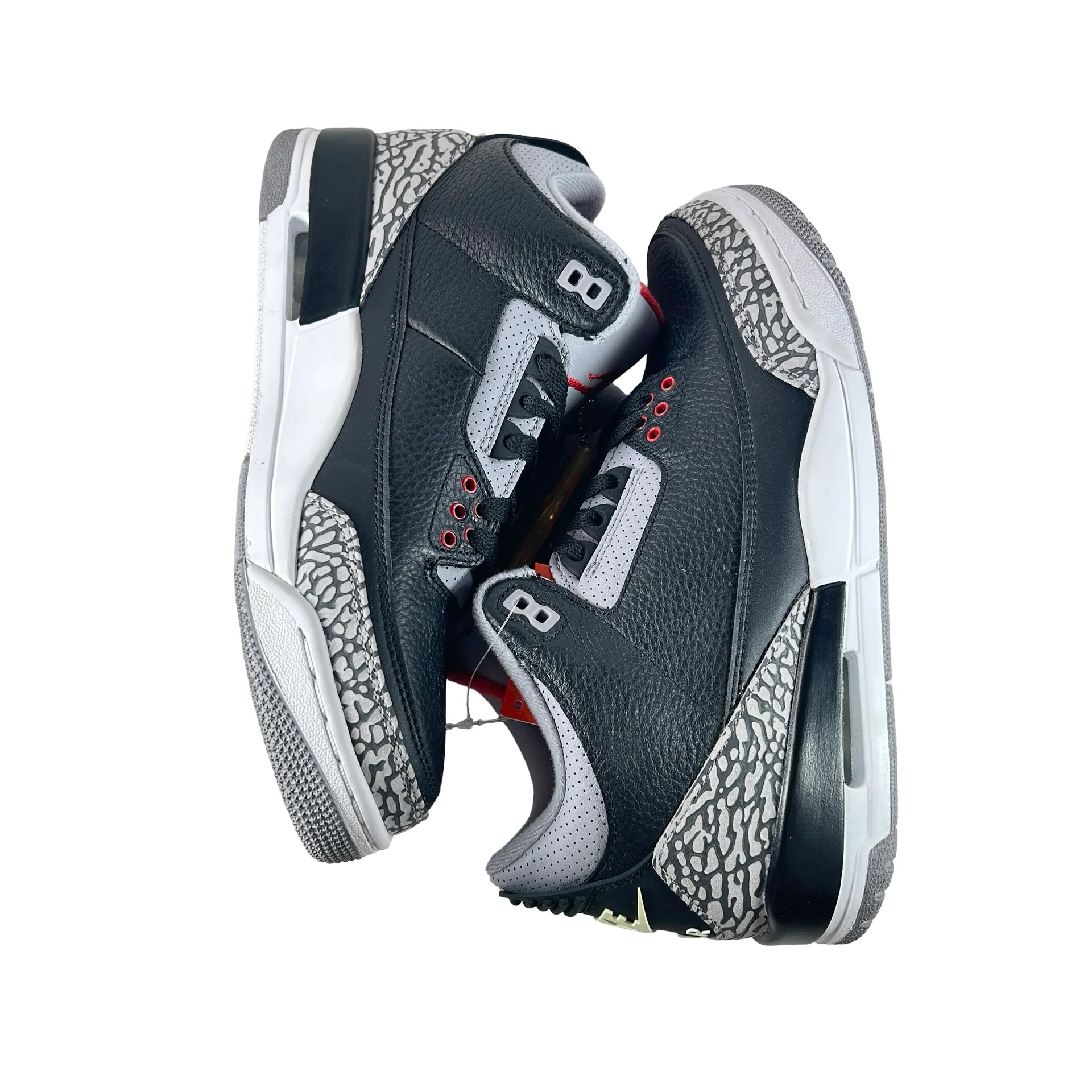 854262 001 Air Jordan 3 Black Cement 2018 - 8.5 M (Yellowing Nike Air) - Image 5