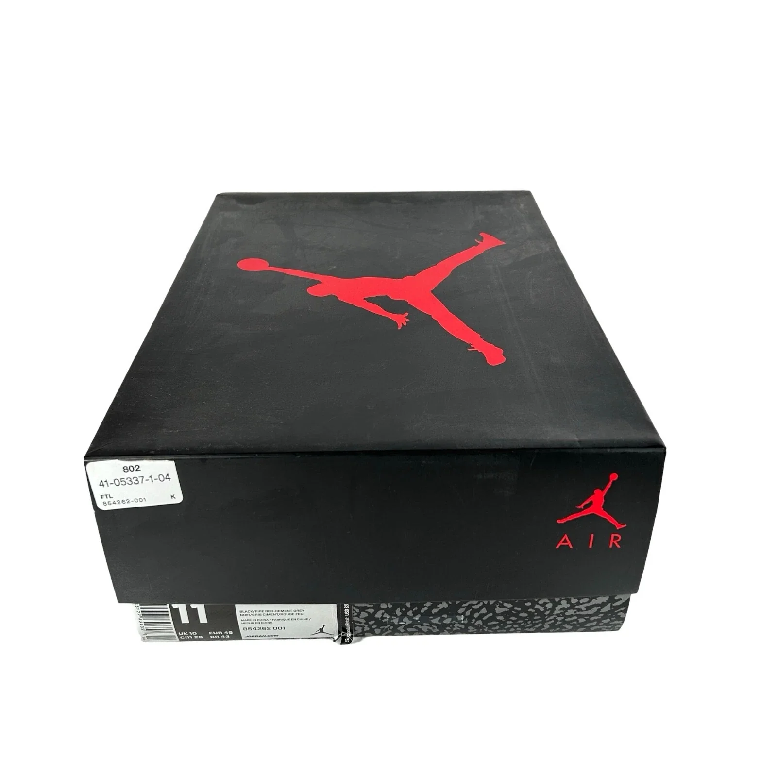 854262 001 Air Jordan 3 Black Cement 2018 - 11 M (Heel Tabs Yellowing) - Image 7