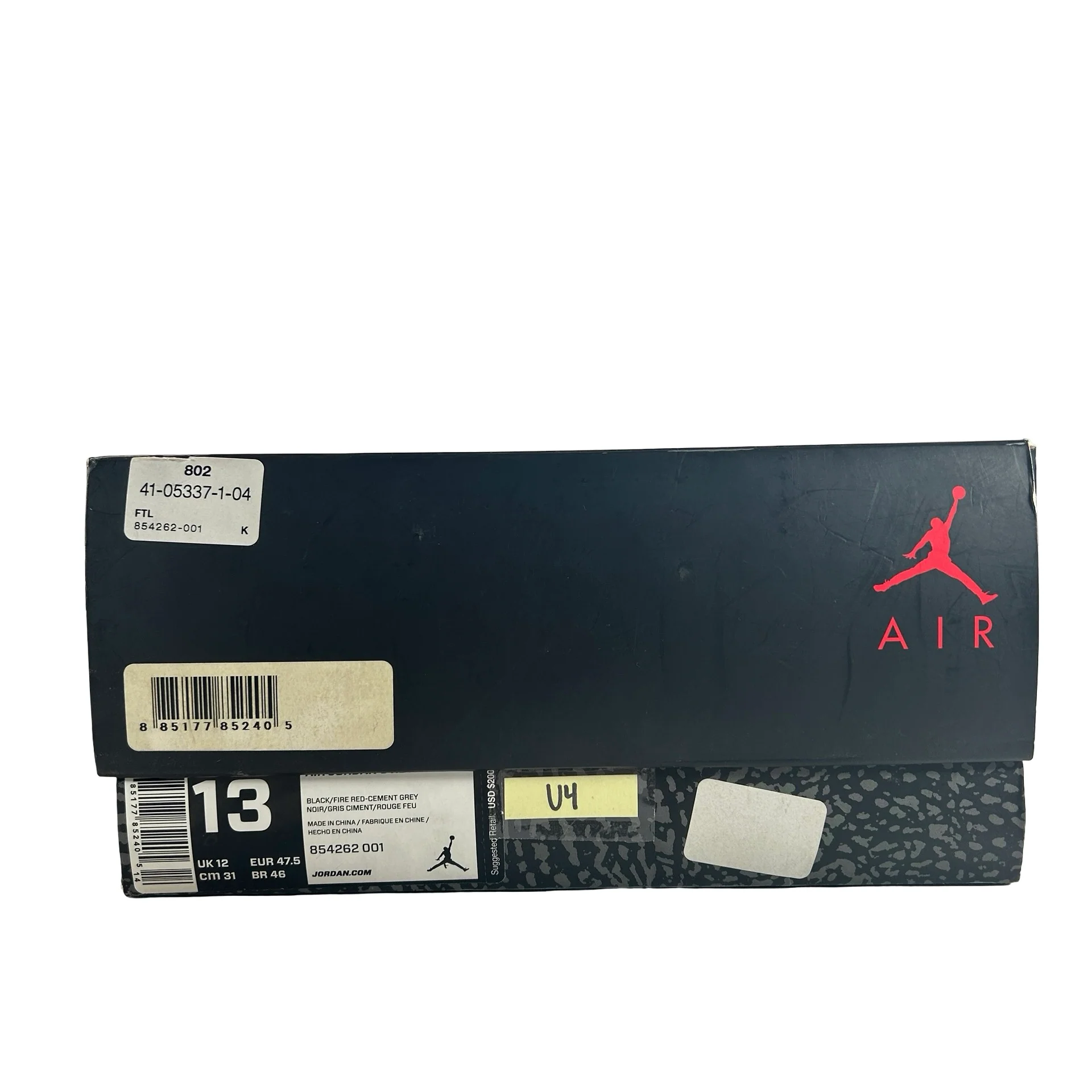 854262 001 Jordan 3 Black Cement 2018 [USED] - 13 M (Used4) - Image 7