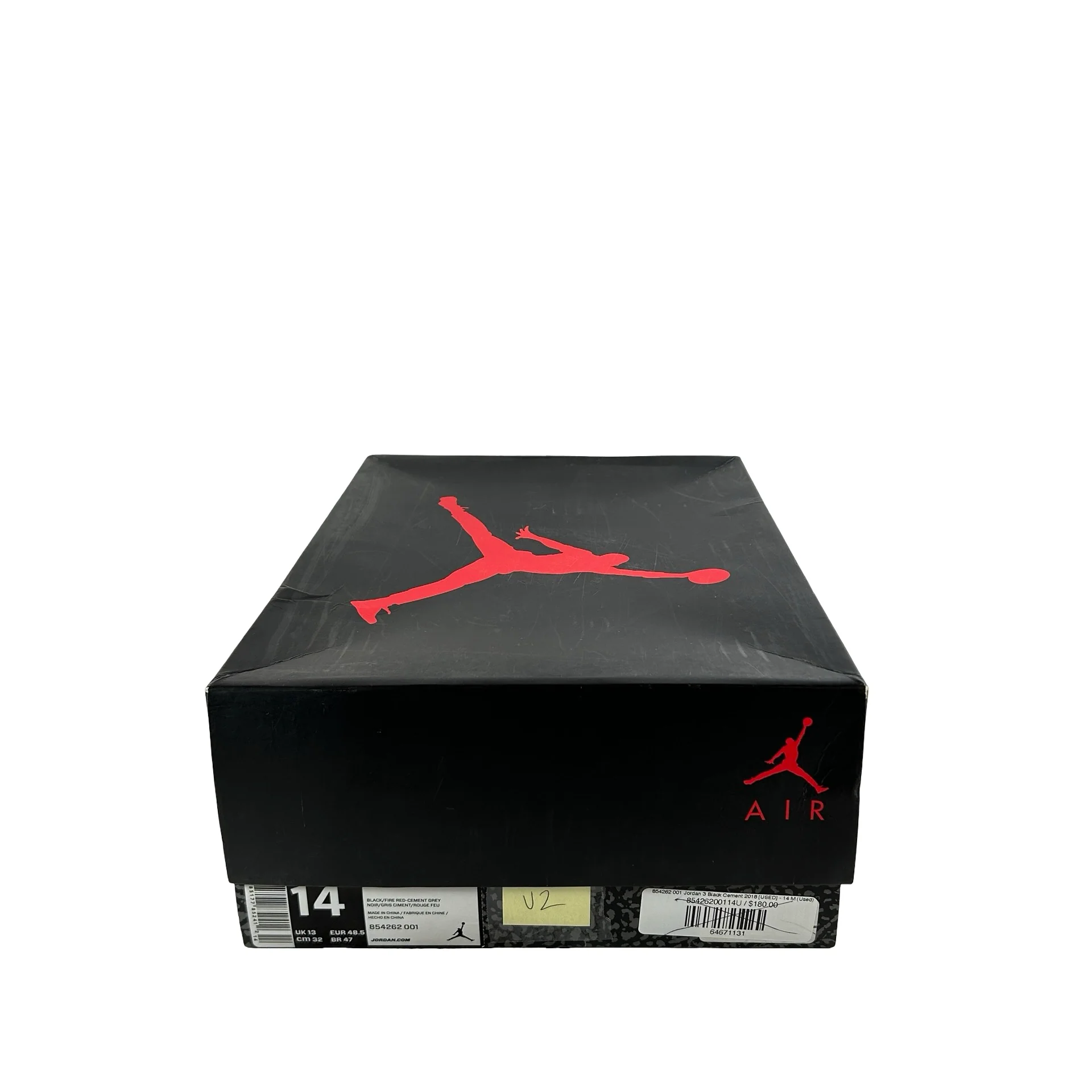 854262 001 Jordan 3 Black Cement 2018 [USED] - 14 M (Used2) - Image 7