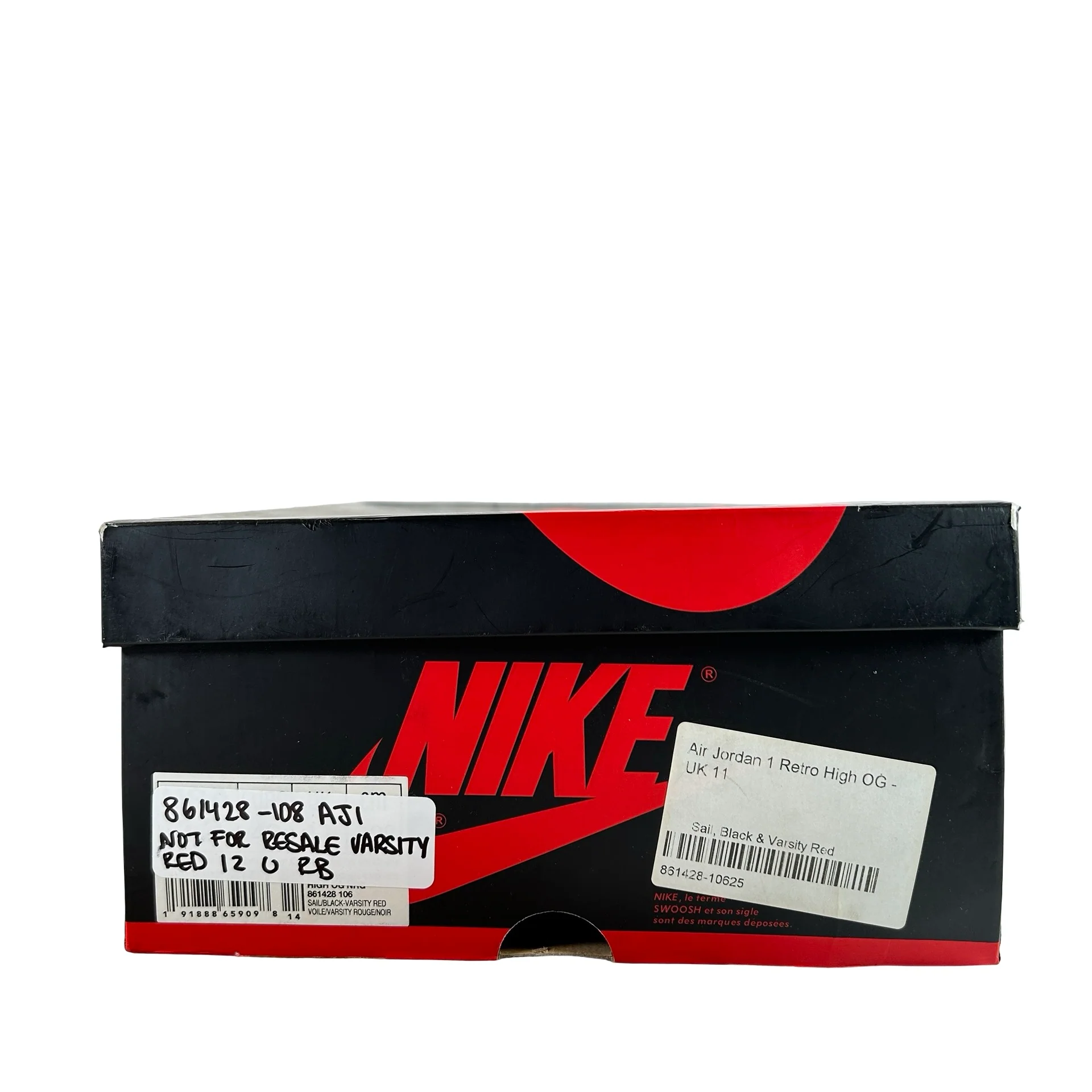 861428 108 Jordan 1 Retro High Not for Resale Varsity Red [USED] - 12 M (Used) (Replace Box) - Image 7
