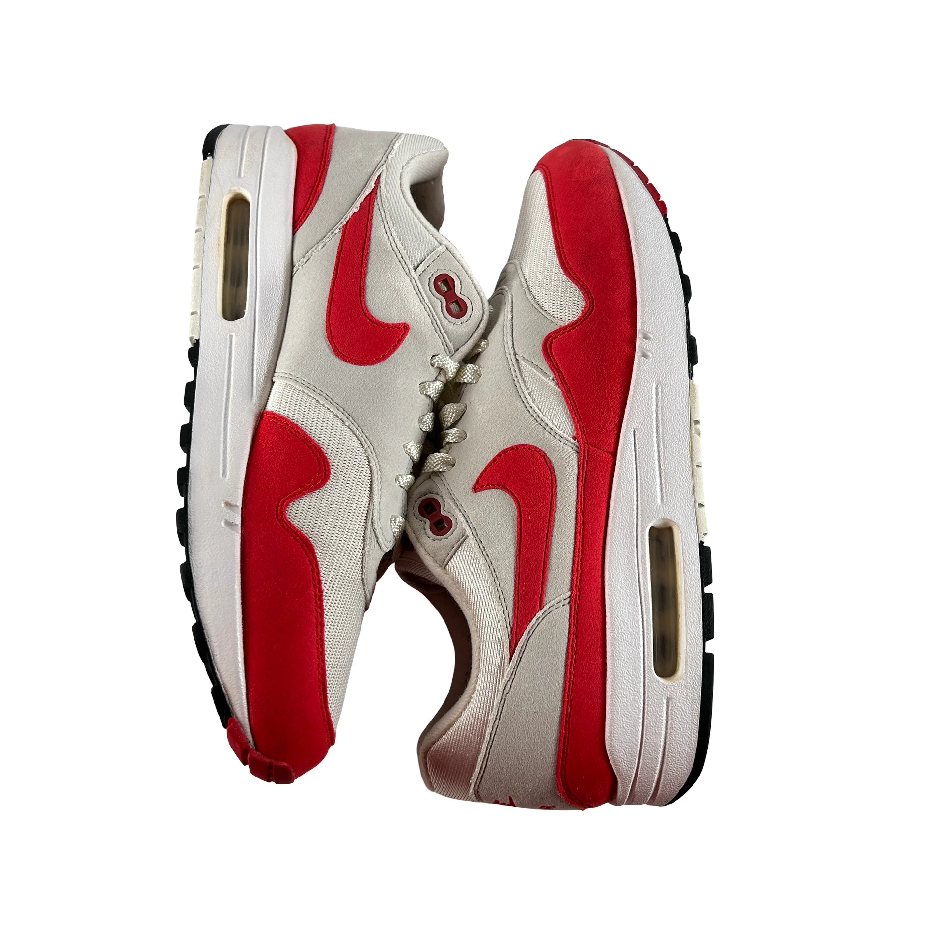908375 103 Nike Air Max 1 Anniversary Red (2017/2018 Restock Pair) [USED] - 10 M (Used) (Replace Box) - Image 5