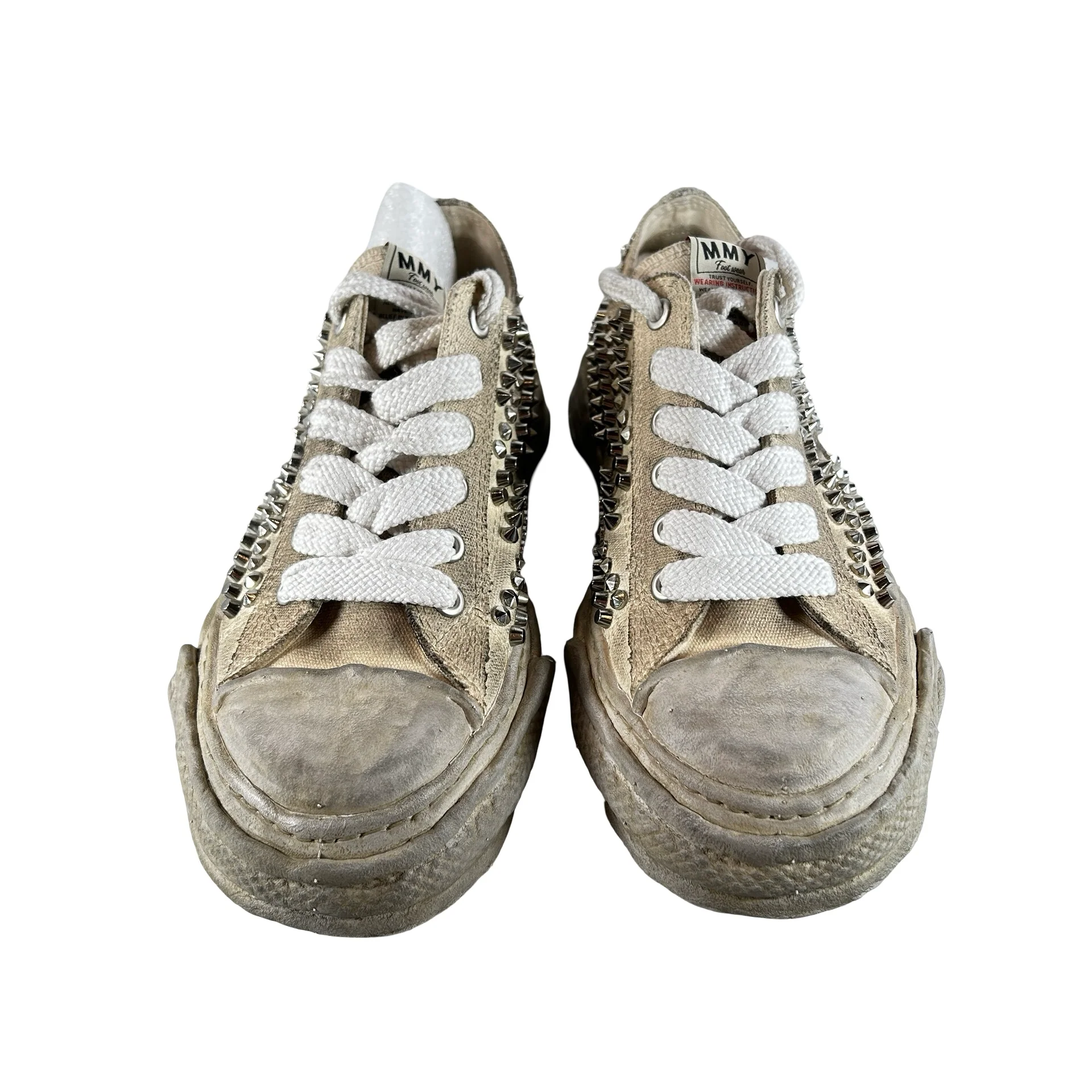 A13FW715 WHT Maison Mihara Yasuhiro Peterson 23 OG Sole Studded Canvas Low White [USED] - 41 EU / 8 M (Used) - Image 2