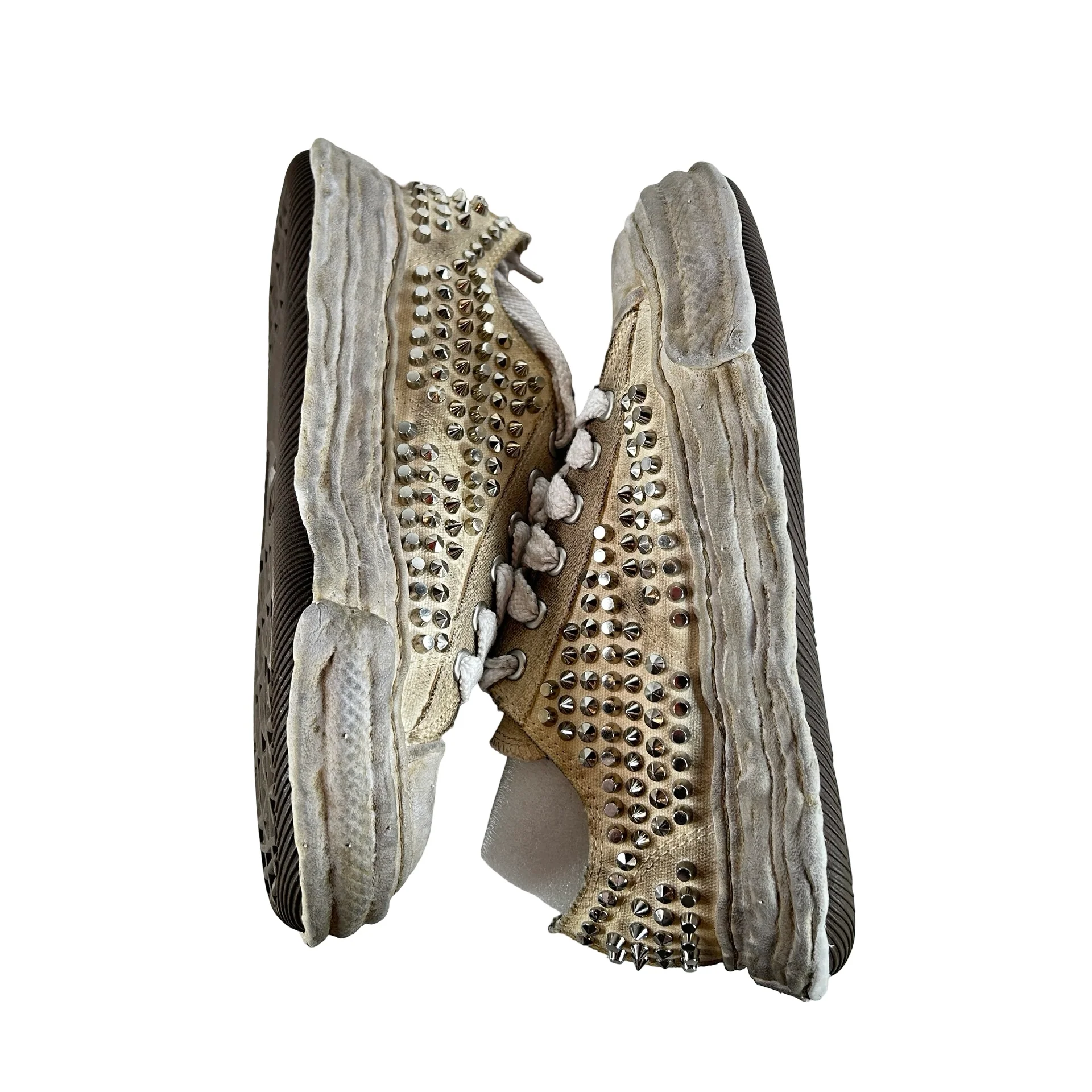 A13FW715 WHT Maison Mihara Yasuhiro Peterson 23 OG Sole Studded Canvas Low White [USED] - 41 EU / 8 M (Used) - Image 4
