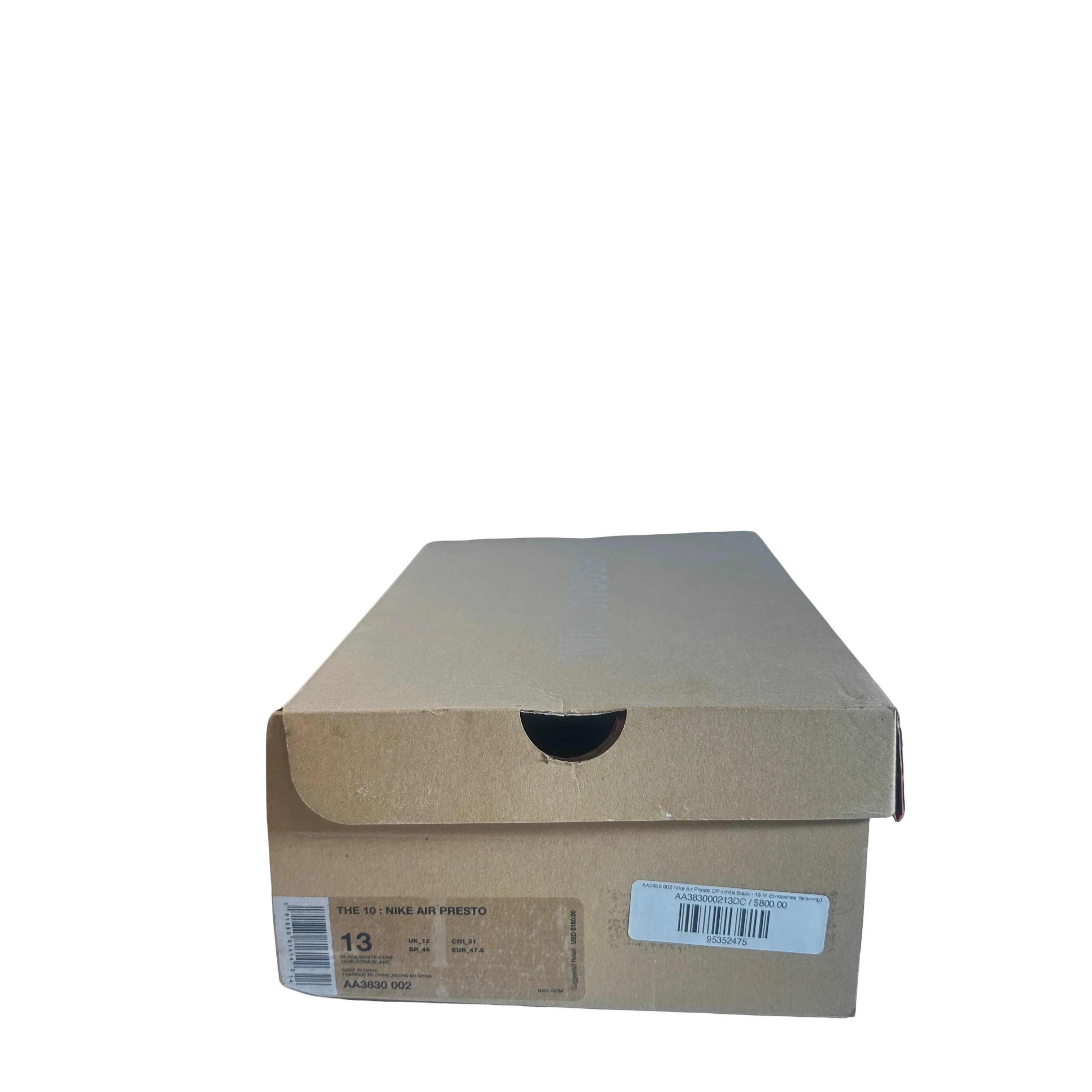 AA3830 002 Nike Air Presto Off-White Black - 13 M (Swooshes Yellowing) - Image 6