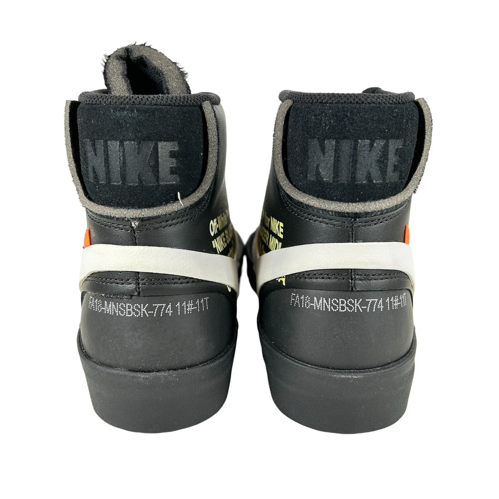 AA3832 001 Nike Blazer Off-White Black - 11.5 M (Yellowing) - Image 3