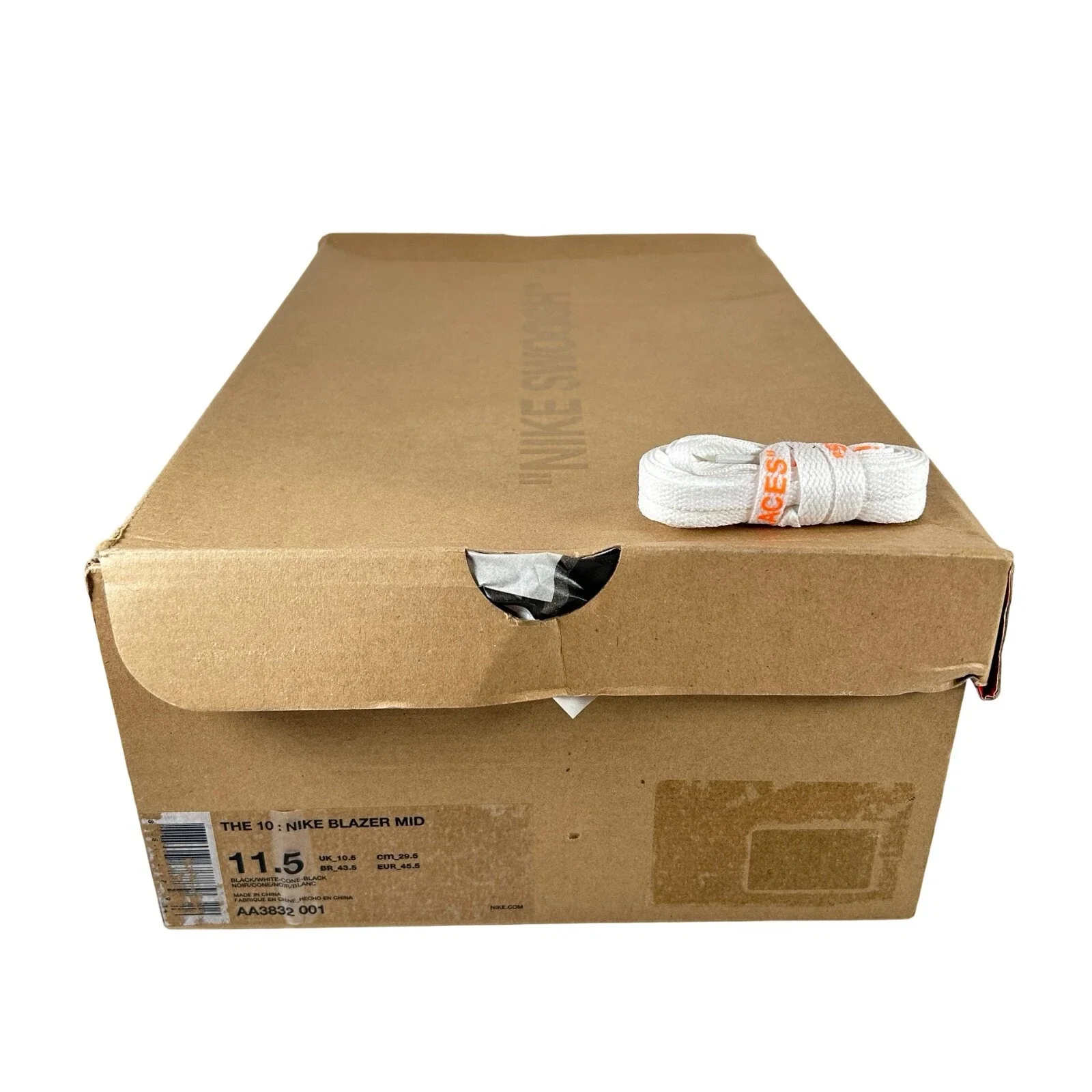 AA3832 001 Nike Blazer Off-White Black - 11.5 M (Yellowing) - Image 6