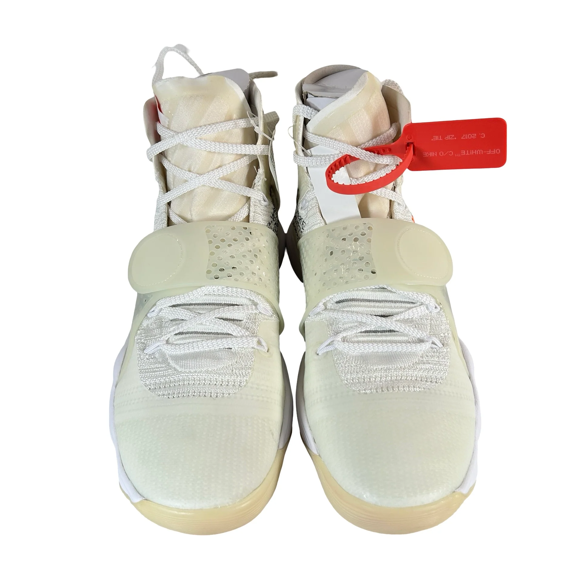 AJ4578 100 Nike React Hyperdunk 2017 Flyknit Off-White - 10 M (Yellowing) - Image 2