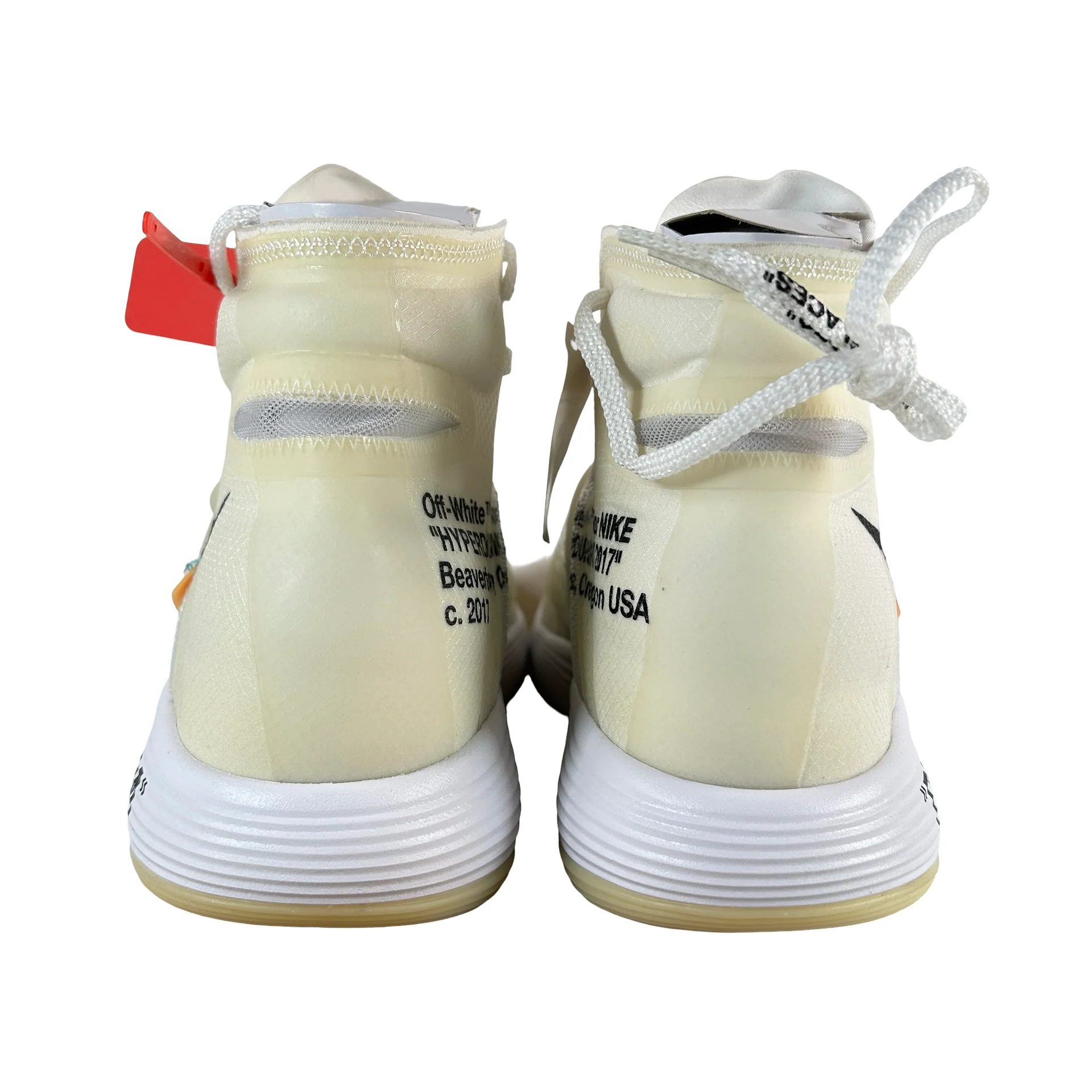 AJ4578 100 Nike React Hyperdunk 2017 Flyknit Off-White - 10 M (Yellowing) - Image 3