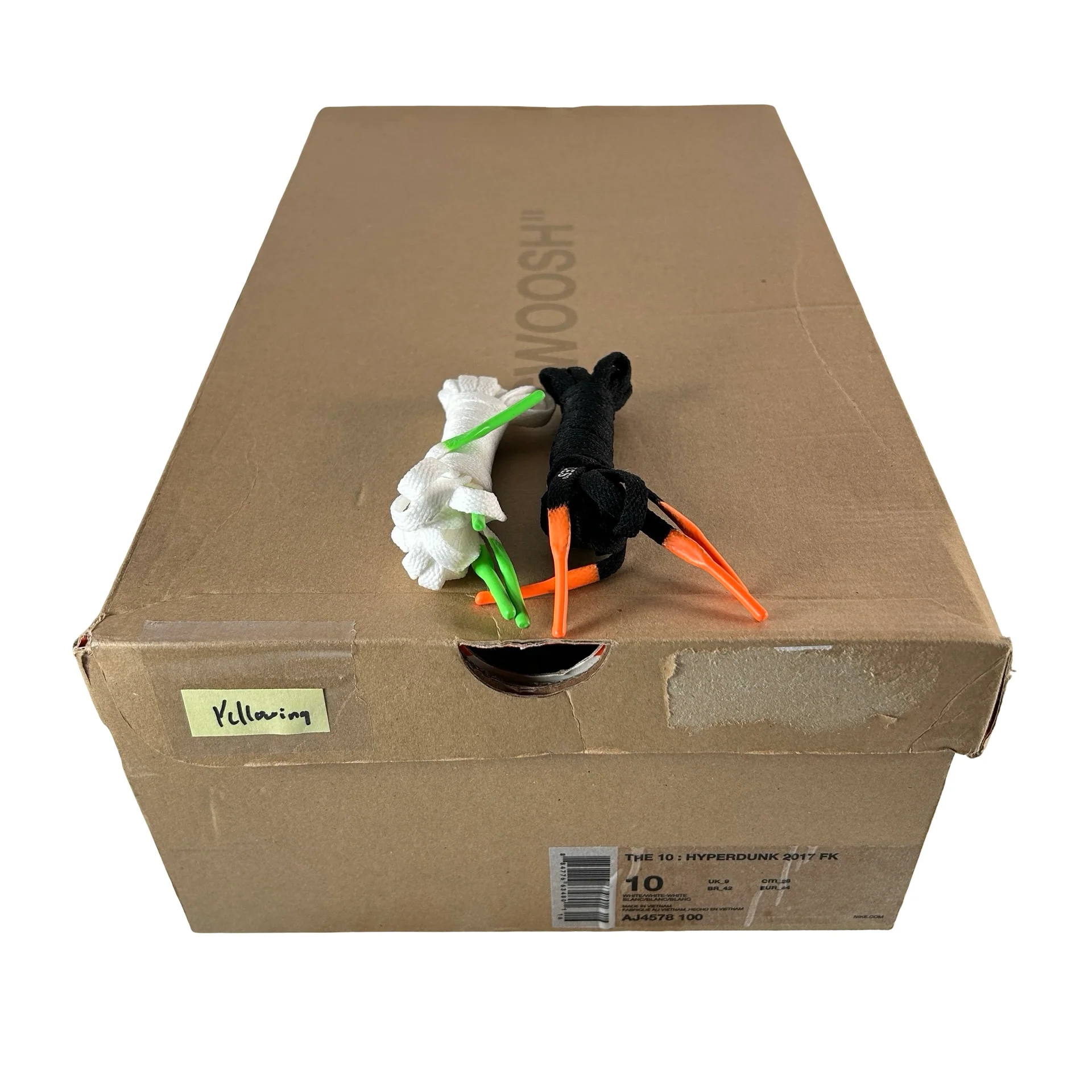 AJ4578 100 Nike React Hyperdunk 2017 Flyknit Off-White - 10 M (Yellowing) - Image 6