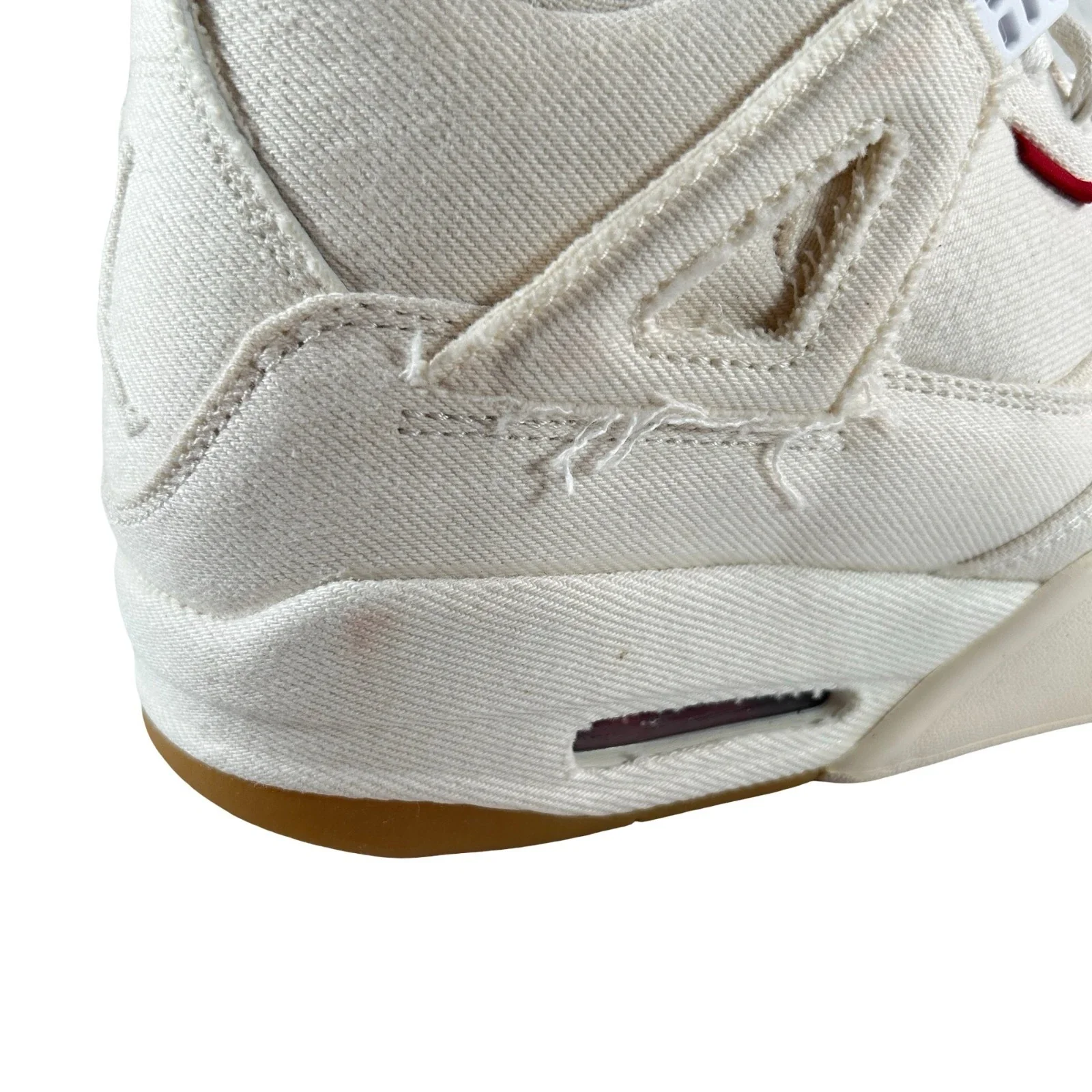 AO2571 100 Jordan 4 Retro Levi's White (Blank Tag) - 9 M (Marks on Midsole) (Replace Box) - Image 6