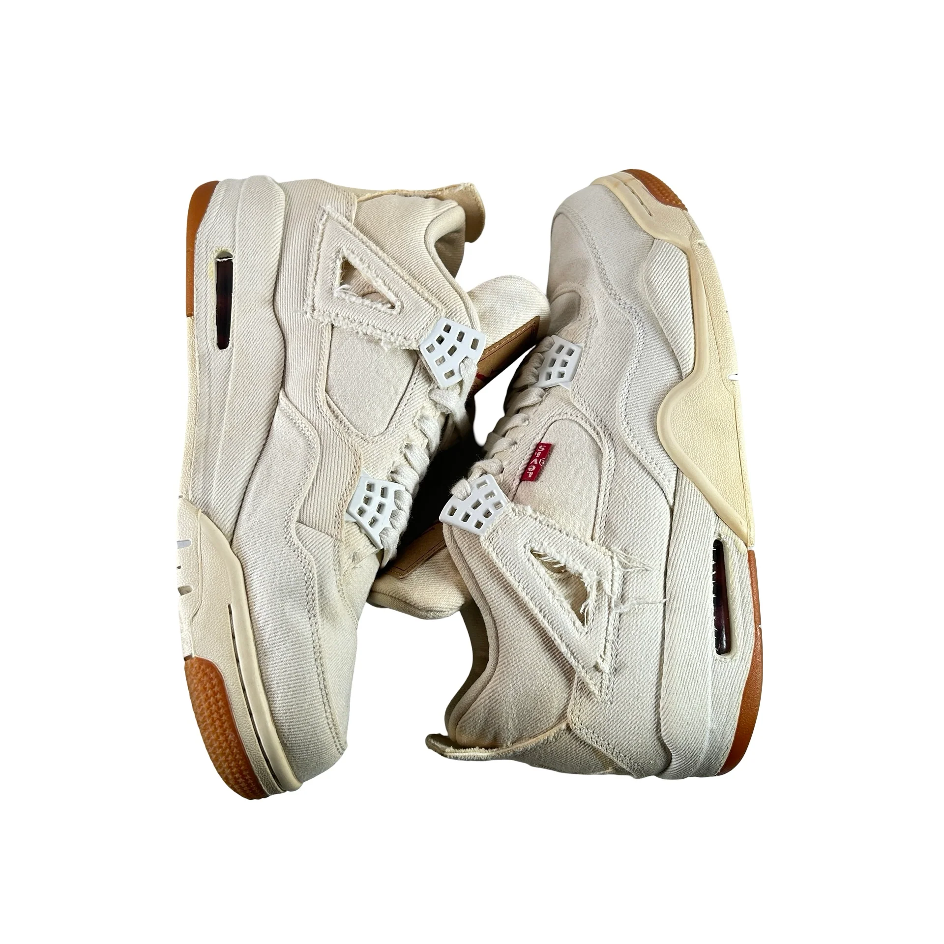 AO2571 100 Jordan 4 Retro Levi's White (Levi's Tag) (Sample) - 8 M (Used) - Image 5