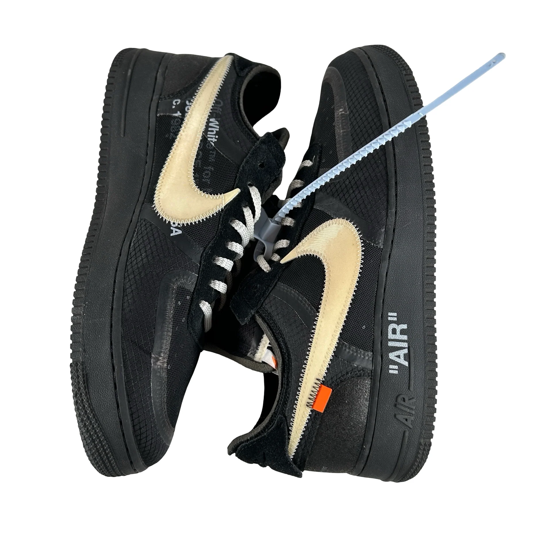 AO4606 001 Nike Air Force 1 Low Off-White Black White [USED] - 12 M (Used) (No Box) - Image 5