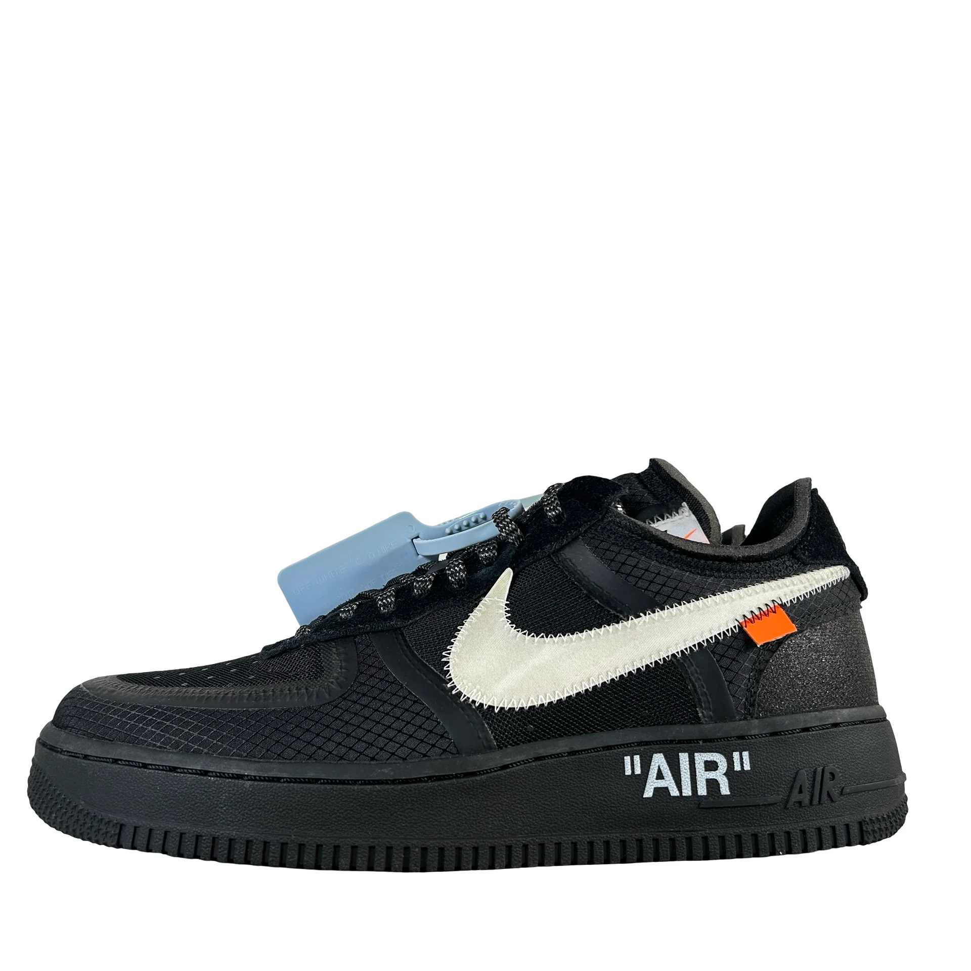 AO4606 001 Nike Air Force 1 Low Off-White Black White - 9 M (Swooshes Slightly Yellowing)