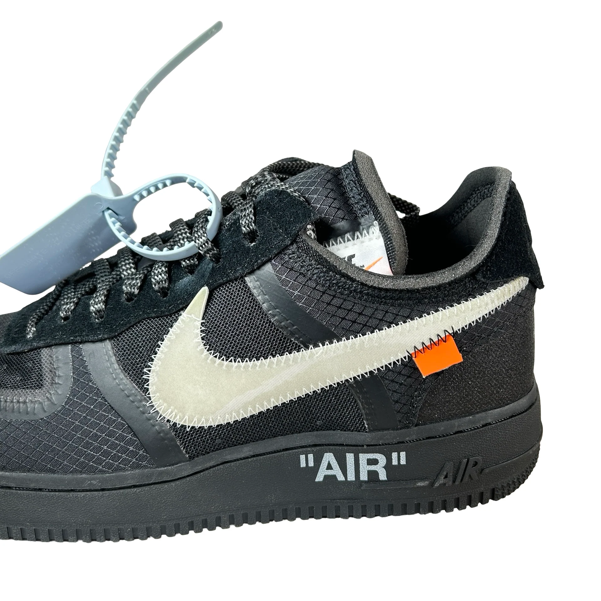 AO4606 001 Nike Air Force 1 Low Off-White Black White - 9 M (Swooshes Slightly Yellowing) - Image 5