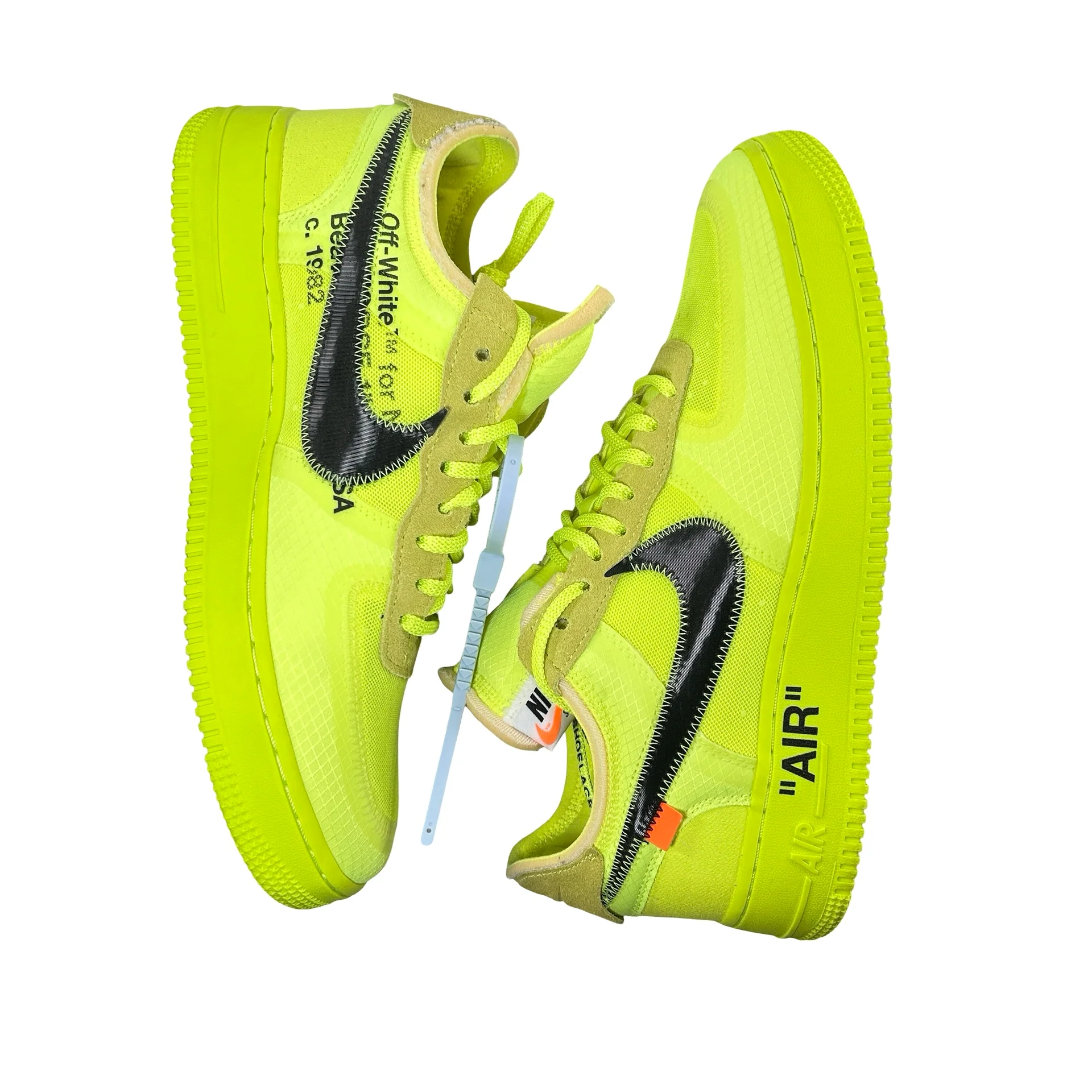 AO4606 700 Nike Air Force 1 Low Off-White Volt [USED] - 10.5 M (VNDS) (Replace Box) - Image 5
