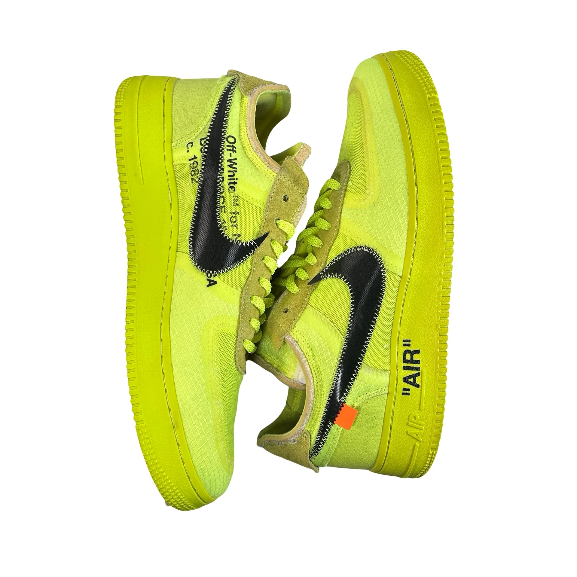 AO4606 700 Nike Air Force 1 Low Off-White Volt [USED] - 12 M (Used) (Replace Box) - Image 5