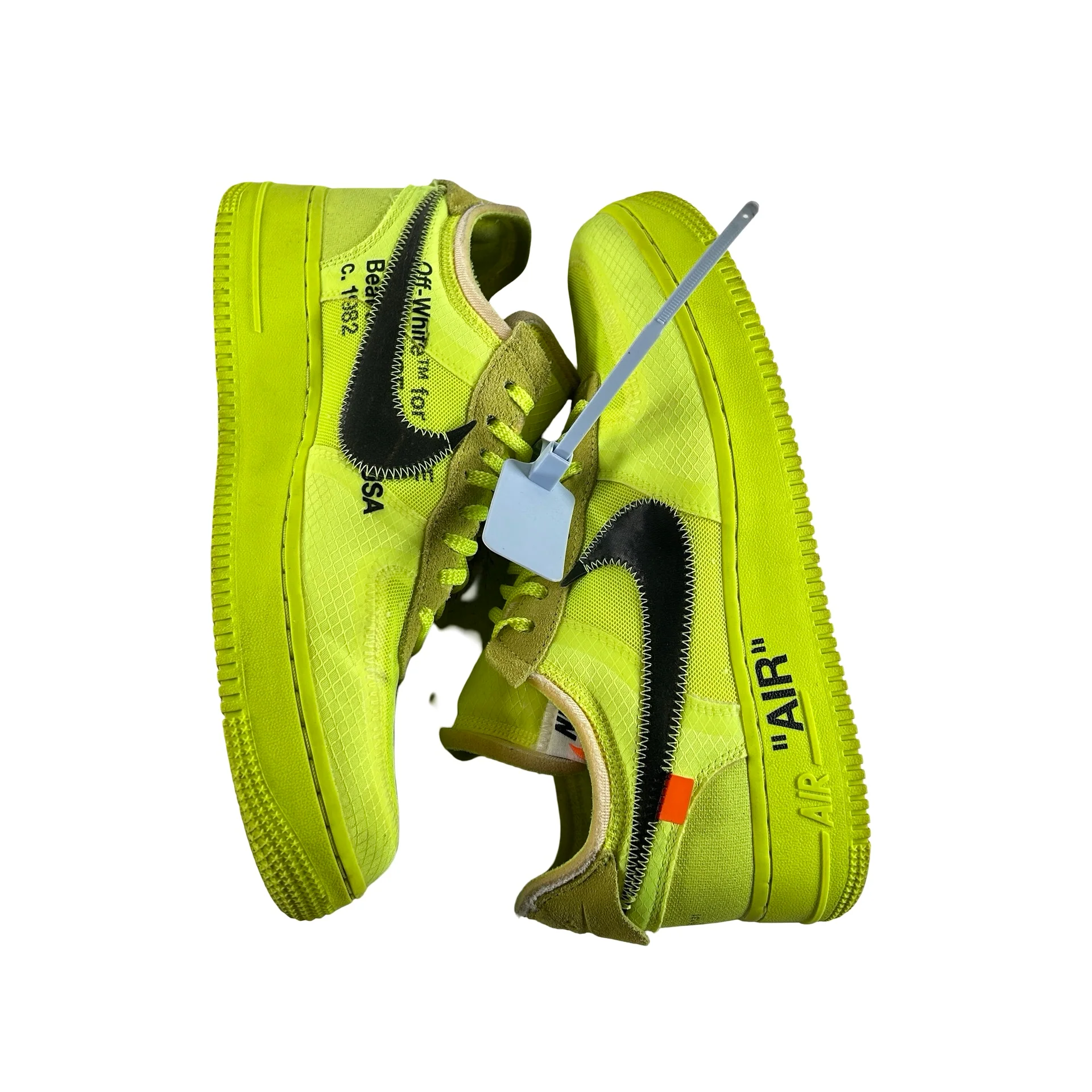 AO4606 700 Nike Air Force 1 Low Off-White Volt [USED] - 9 M (Used3) - Image 5