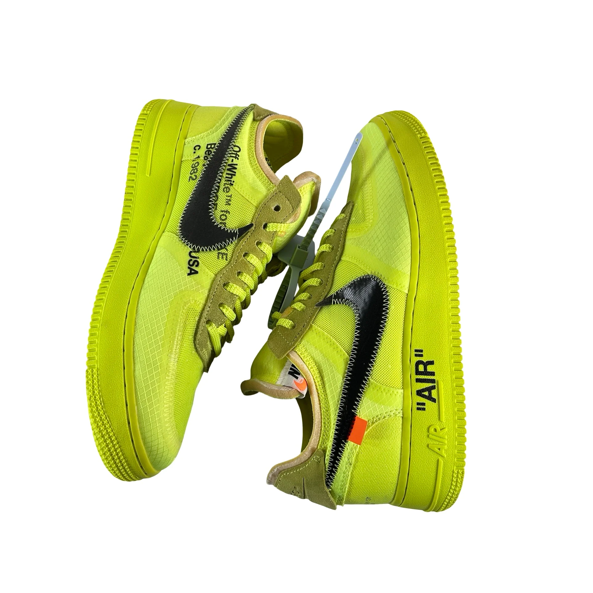 AO4606 700 Nike Air Force 1 Low Off-White Volt [USED] - 9 M (Used4) - Image 5