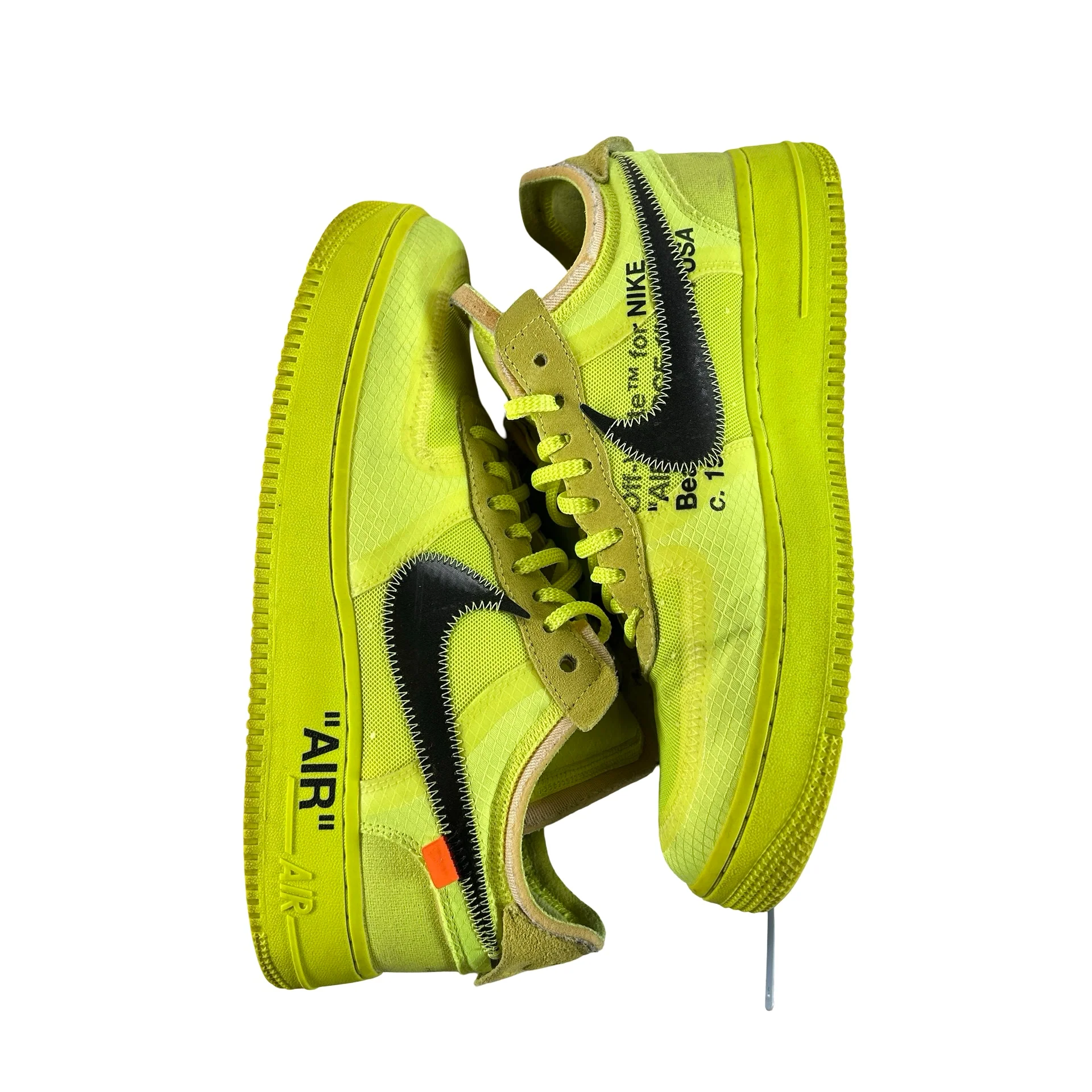 AO4606 700 Nike Air Force 1 Low Off-White Volt [USED] - 9 M (Used5) - Image 4