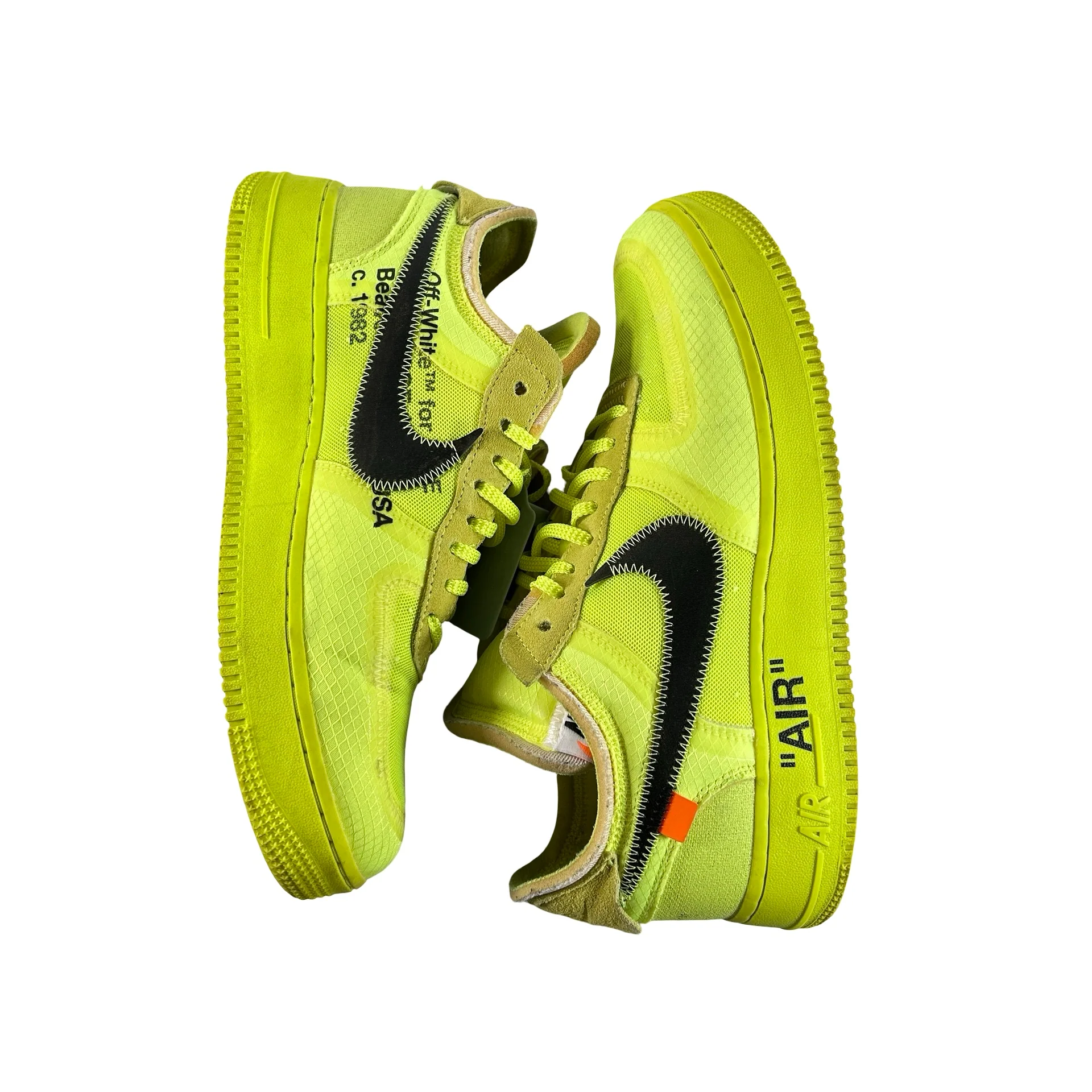 AO4606 700 Nike Air Force 1 Low Off-White Volt [USED] - 9 M (Used5) - Image 5