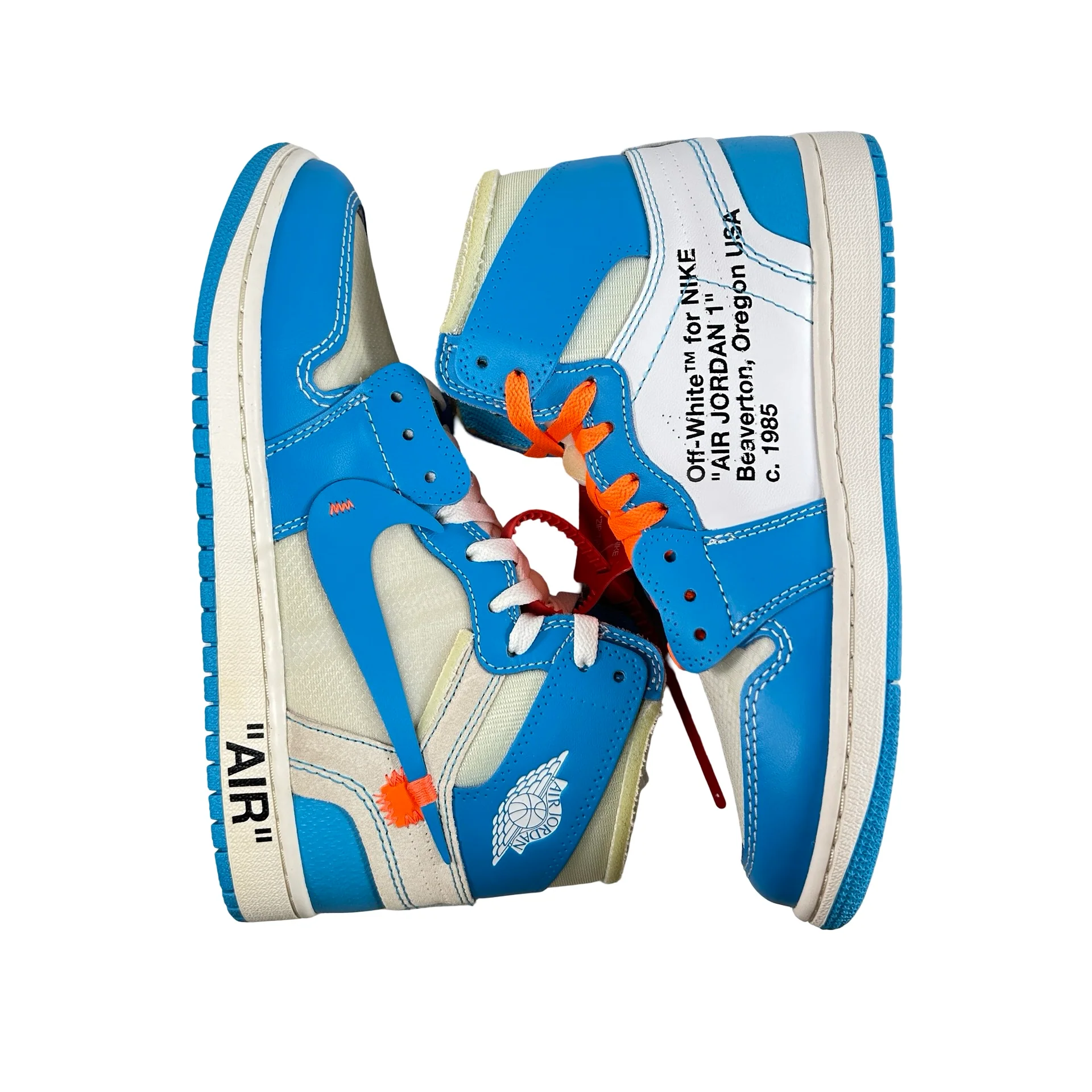AQ0818 148 Jordan 1 Retro High Off-White UNC [CONDITIONAL] - 7.5 M (Yellowing) - Image 4