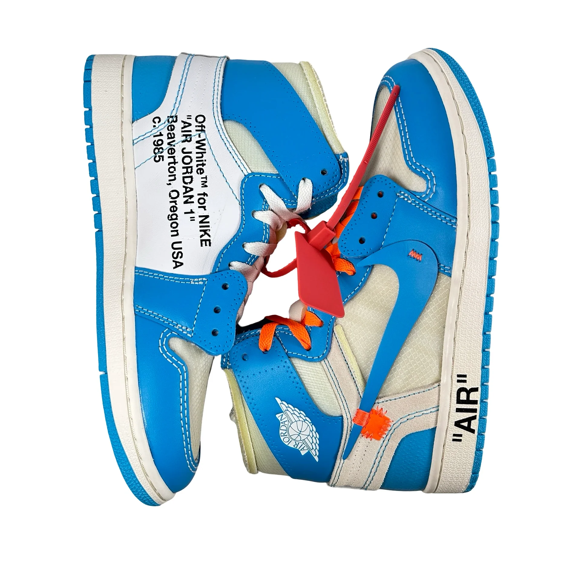 AQ0818 148 Jordan 1 Retro High Off-White UNC [CONDITIONAL] - 7.5 M (Yellowing) - Image 5