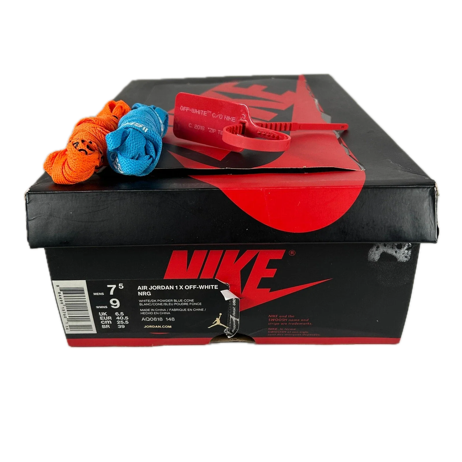 AQ0818 148 Jordan 1 Retro High Off-White UNC [USED] - 7.5 M (Used2) - Image 7