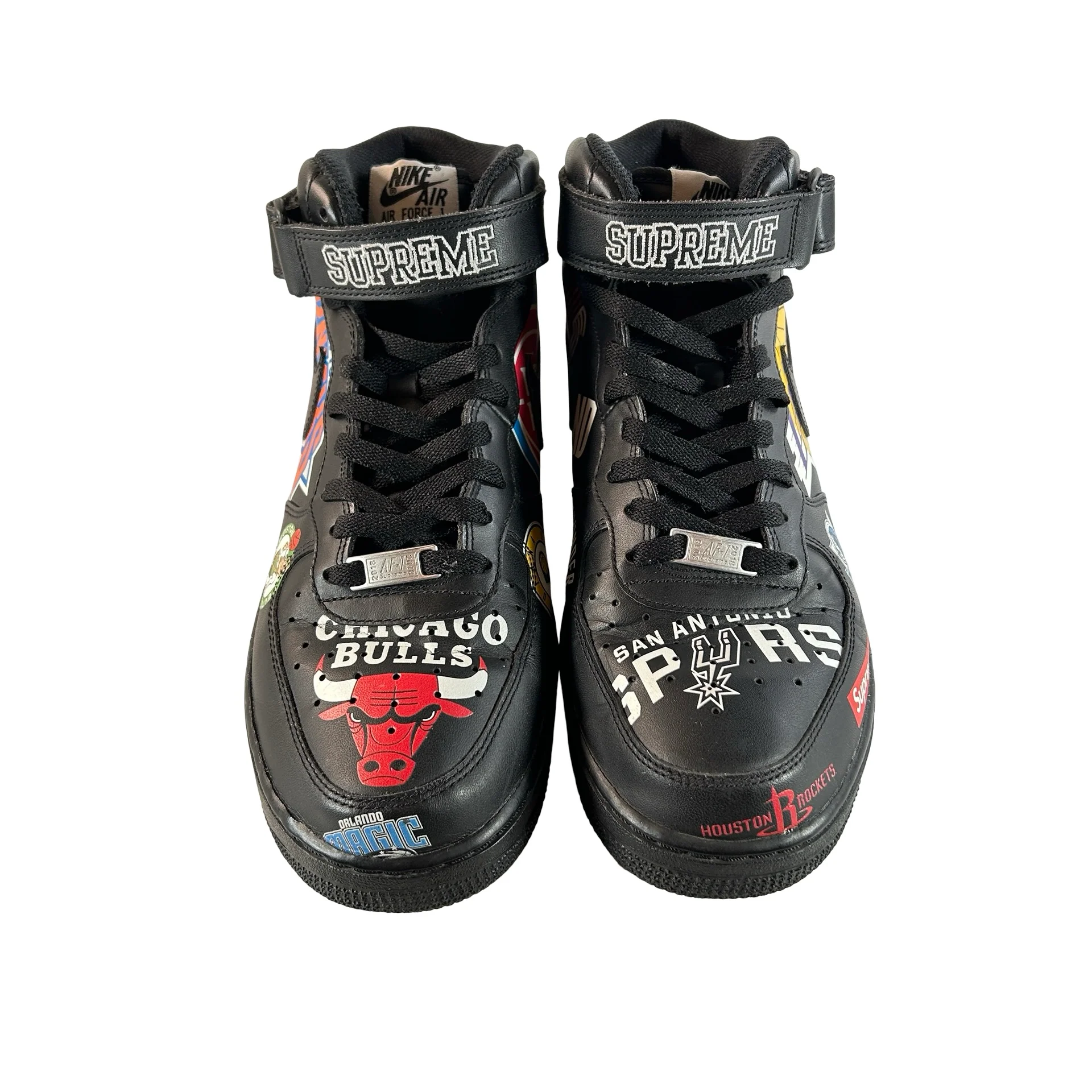 AQ8017 001 Nike Air Force 1 Mid Supreme NBA Black [USED] - 10 M (Used) (No Box) - Image 2