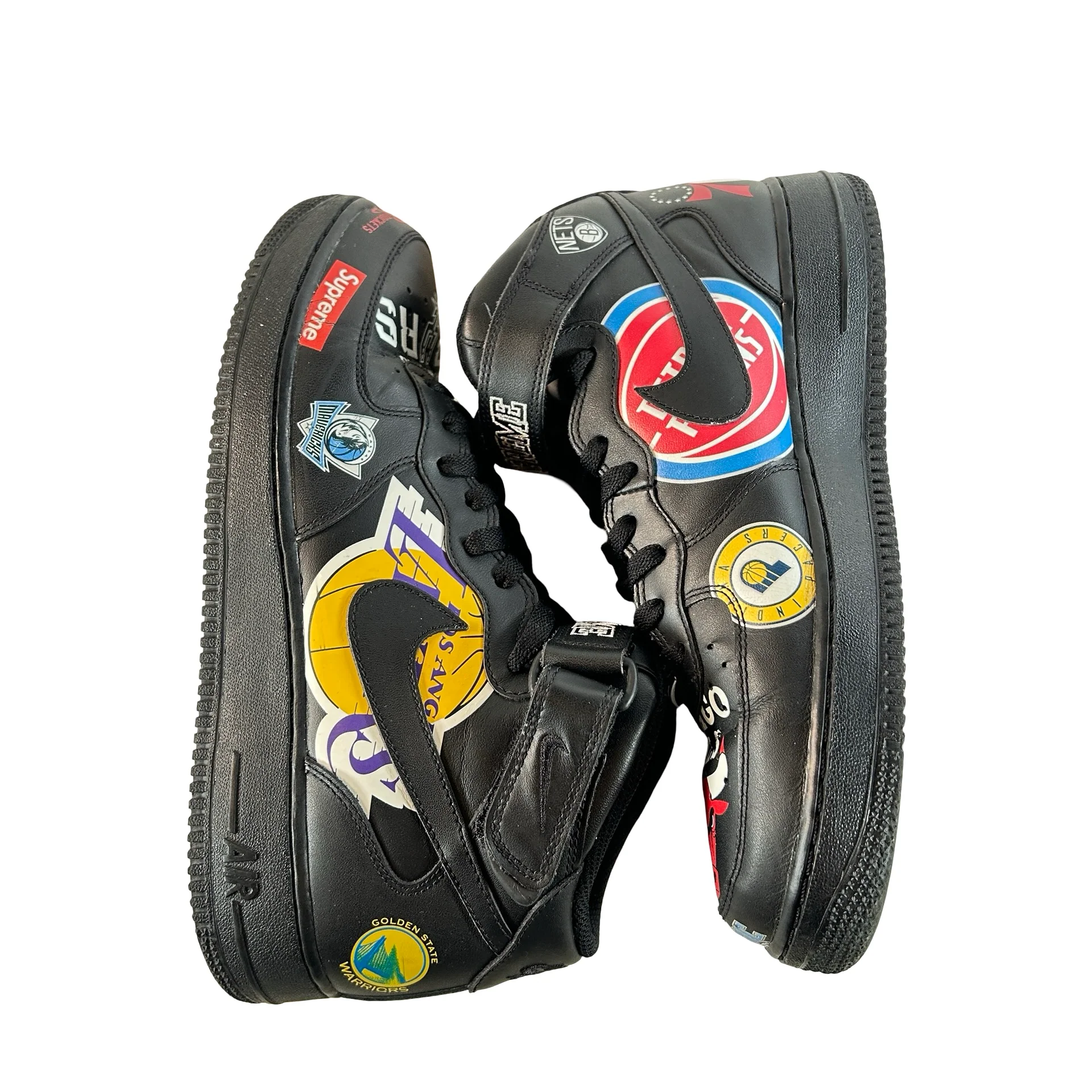 AQ8017 001 Nike Air Force 1 Mid Supreme NBA Black [USED] - 10 M (Used) (No Box) - Image 5