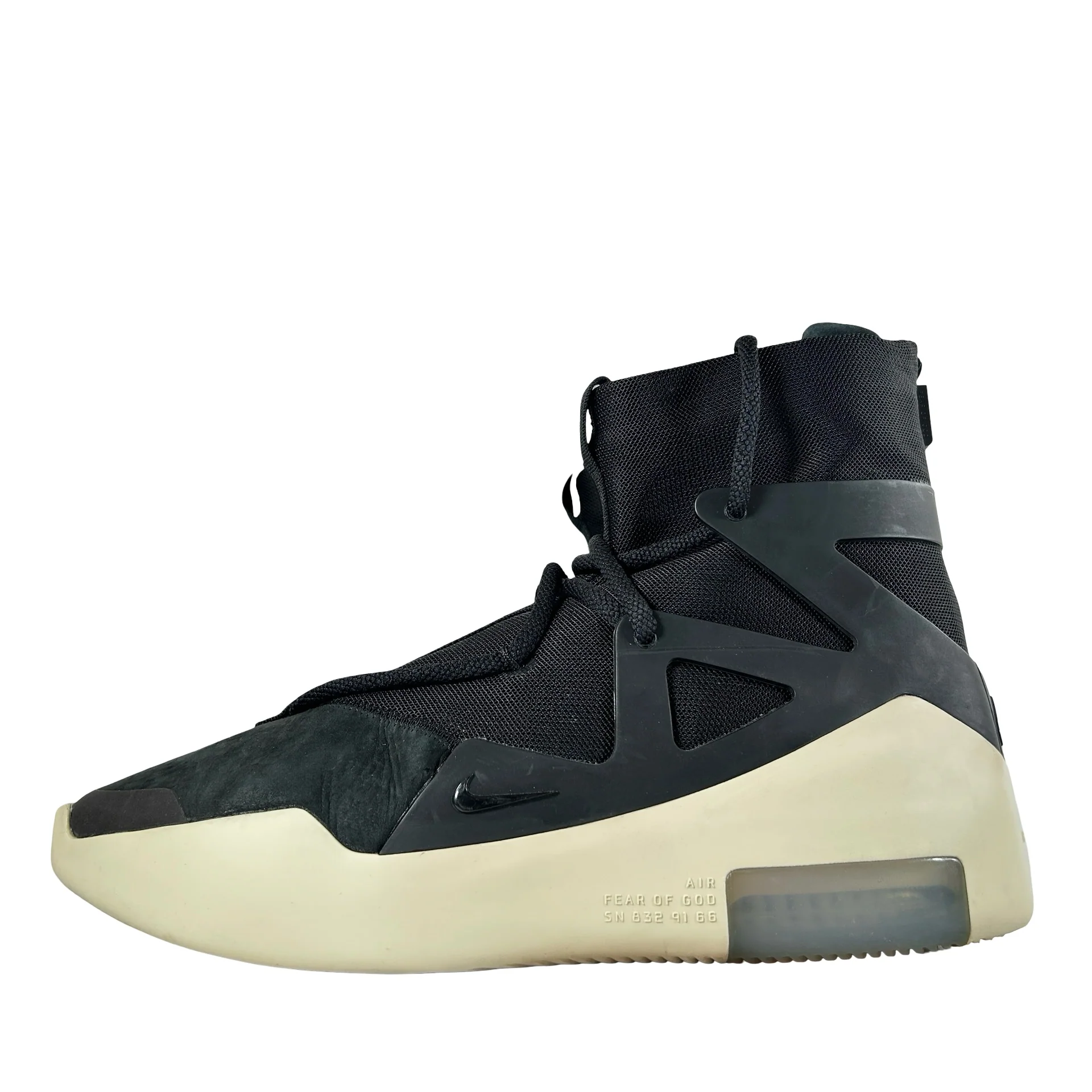 AR4237 001 Nike Air Fear Of God 1 Black [USED] - 9.5 M (Used)