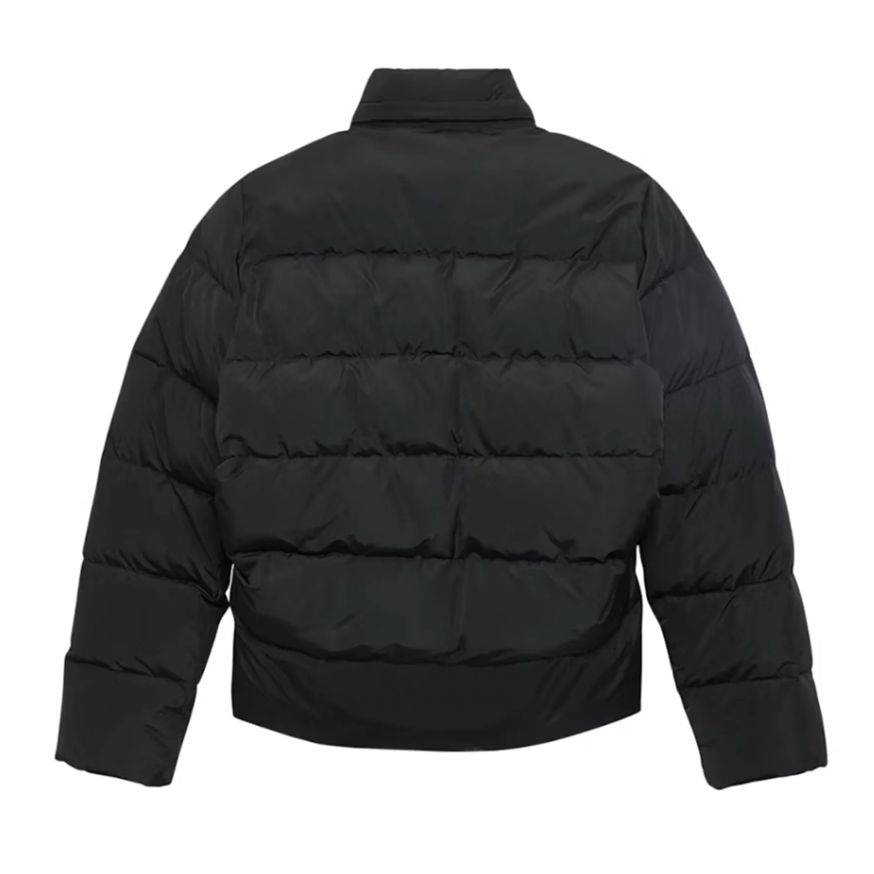 Balenciaga Womens C-Shape Puffer Jacket Black/White Logo - Image 2