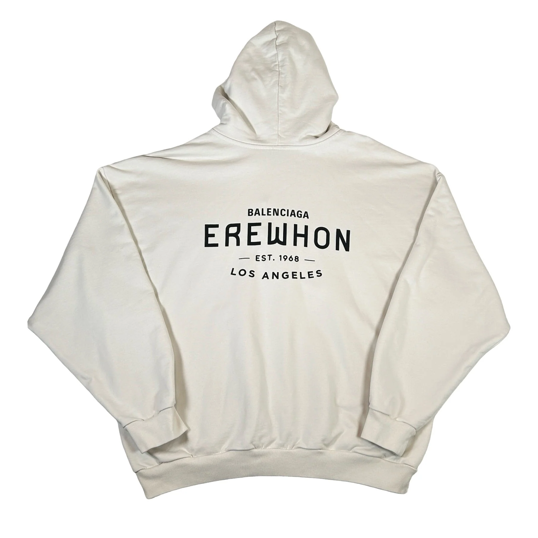 Balenciaga x Erewhon Los Angeles Zip-Up Hoodie Medium Fit Beige/Black [USED] - S (Used)