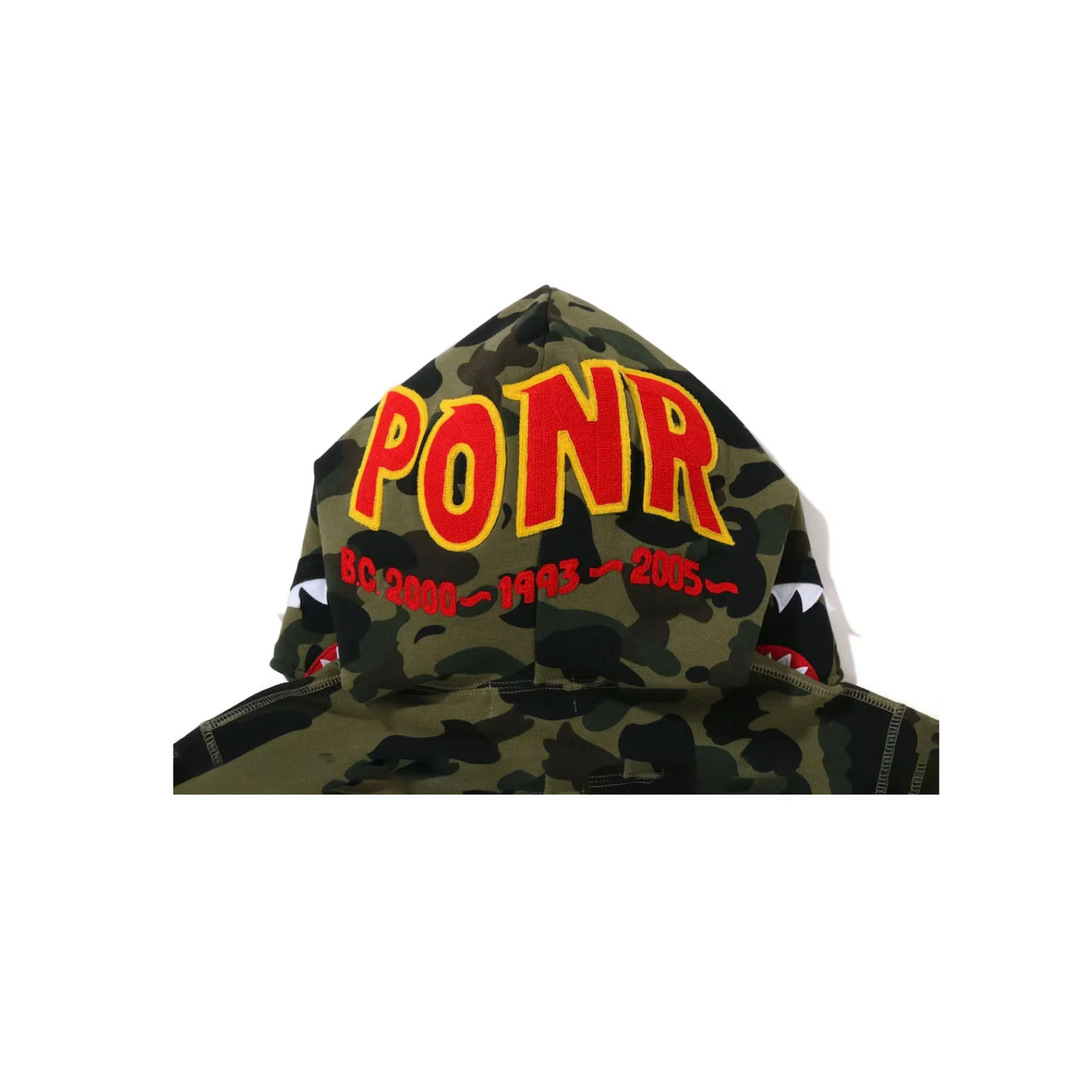 BAPE PONR 1st Camo Shark Full Zip Hoodie Green [USED] - L (Used) - Image 2