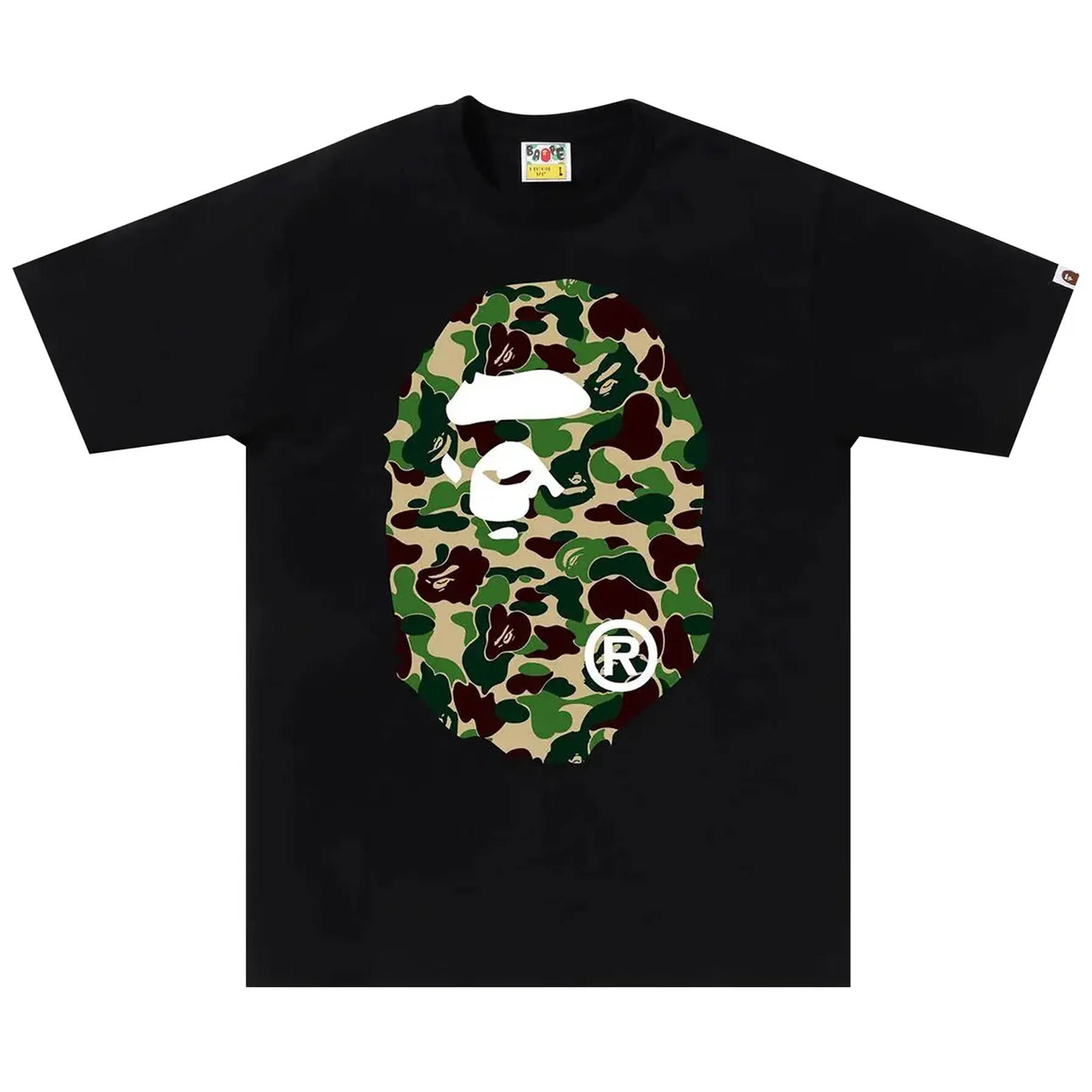BAPE ABC Camo Big Ape Head Tee Black/Green [USED] - M (Used)