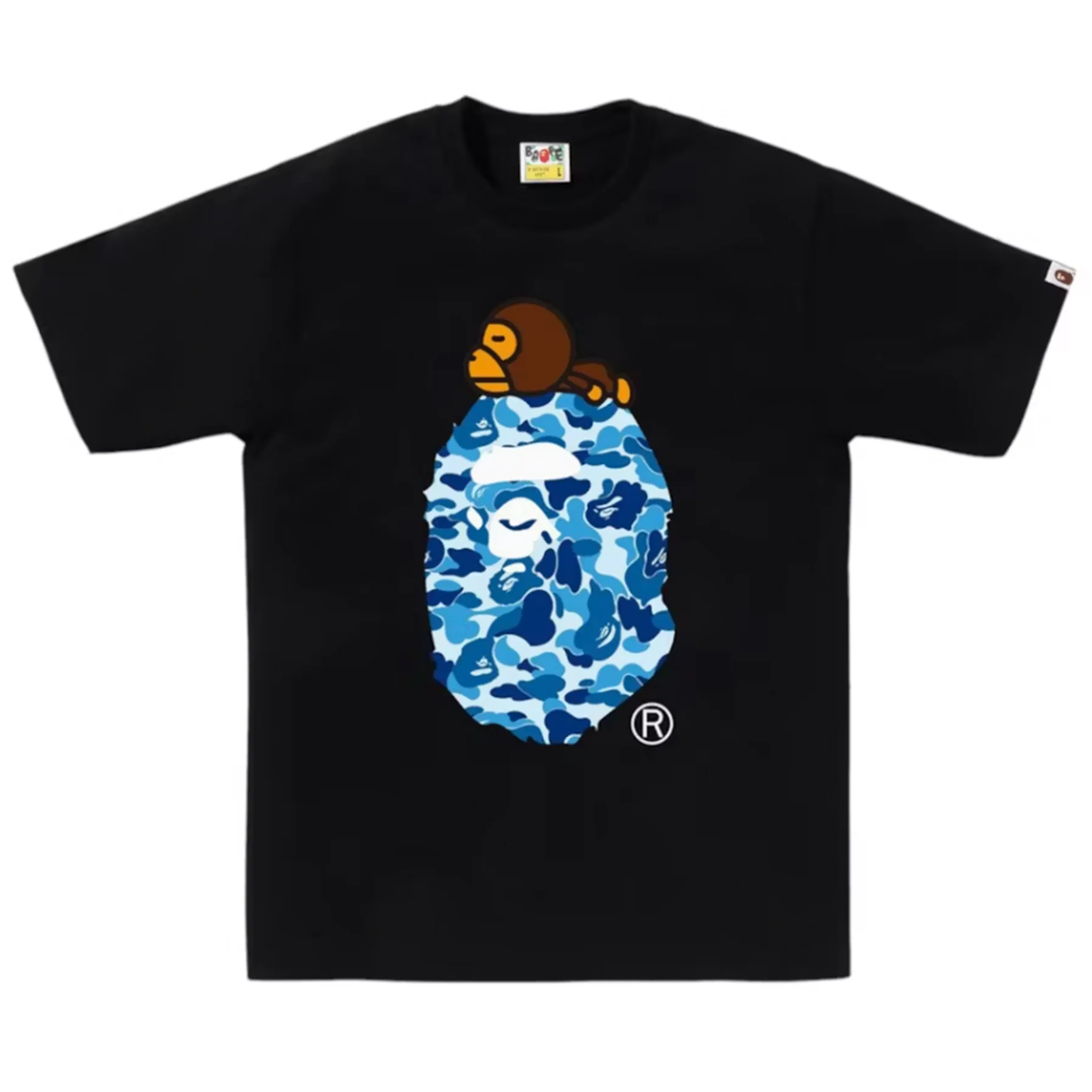 BAPE ABC Camo Milo On Big Ape Tee (SS25) Black/Blue