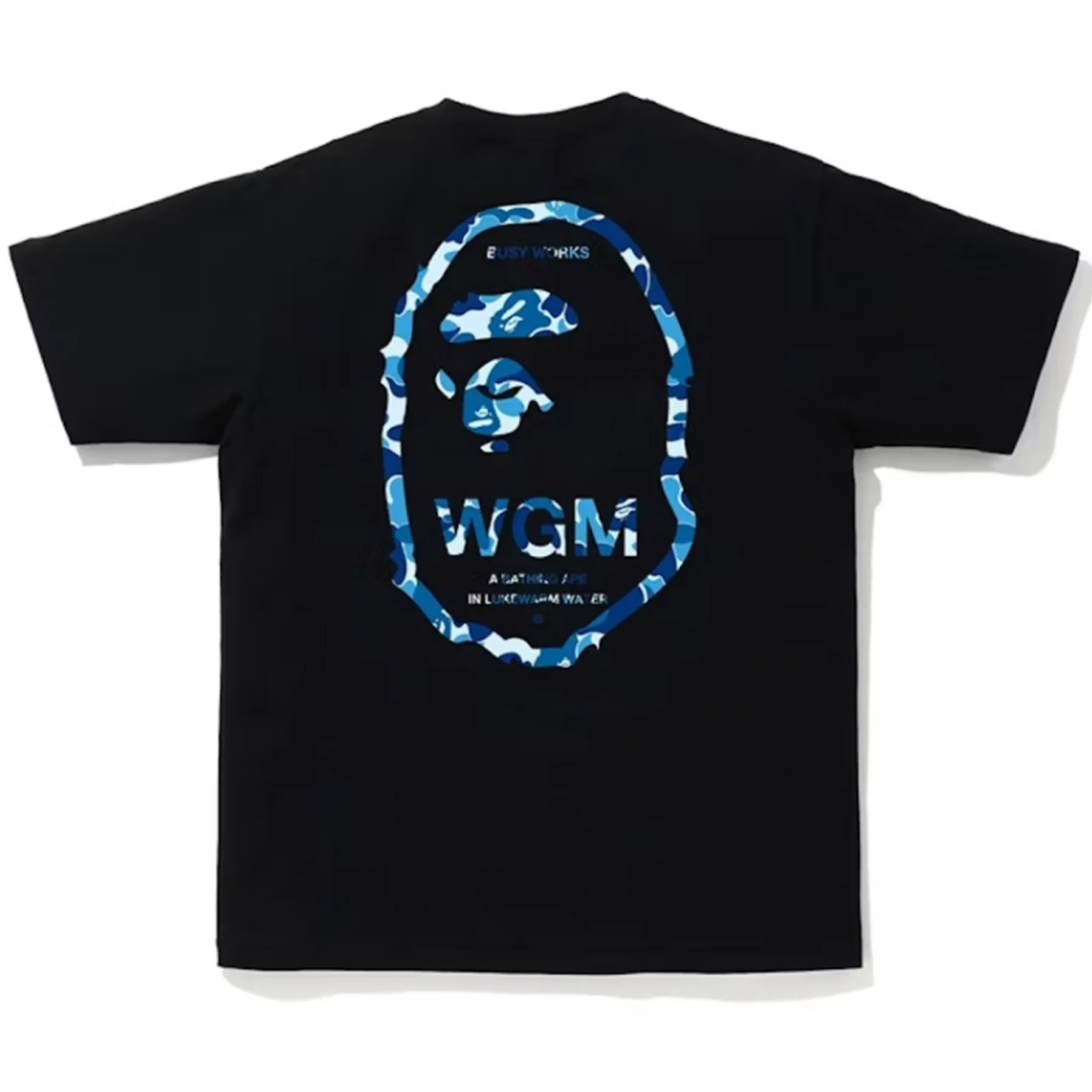BAPE ABC Camo WGM Ape Head Tee Black/Blue [USED] - L (Used) - Image 2
