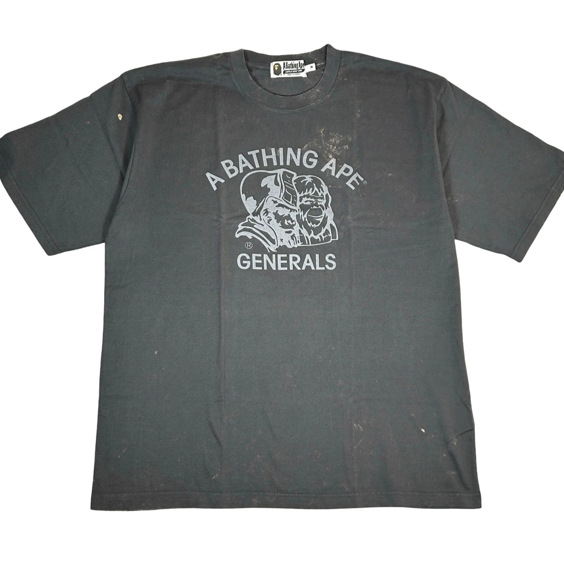 BAPE Pigment Dyed General Bape Relaxed Fit Tee Grey