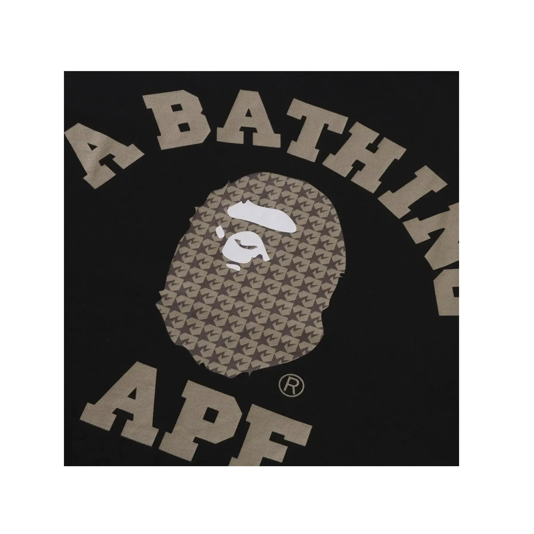 BAPE Sta Houndstooth College Relaxed Fit Tee Black - Image 3