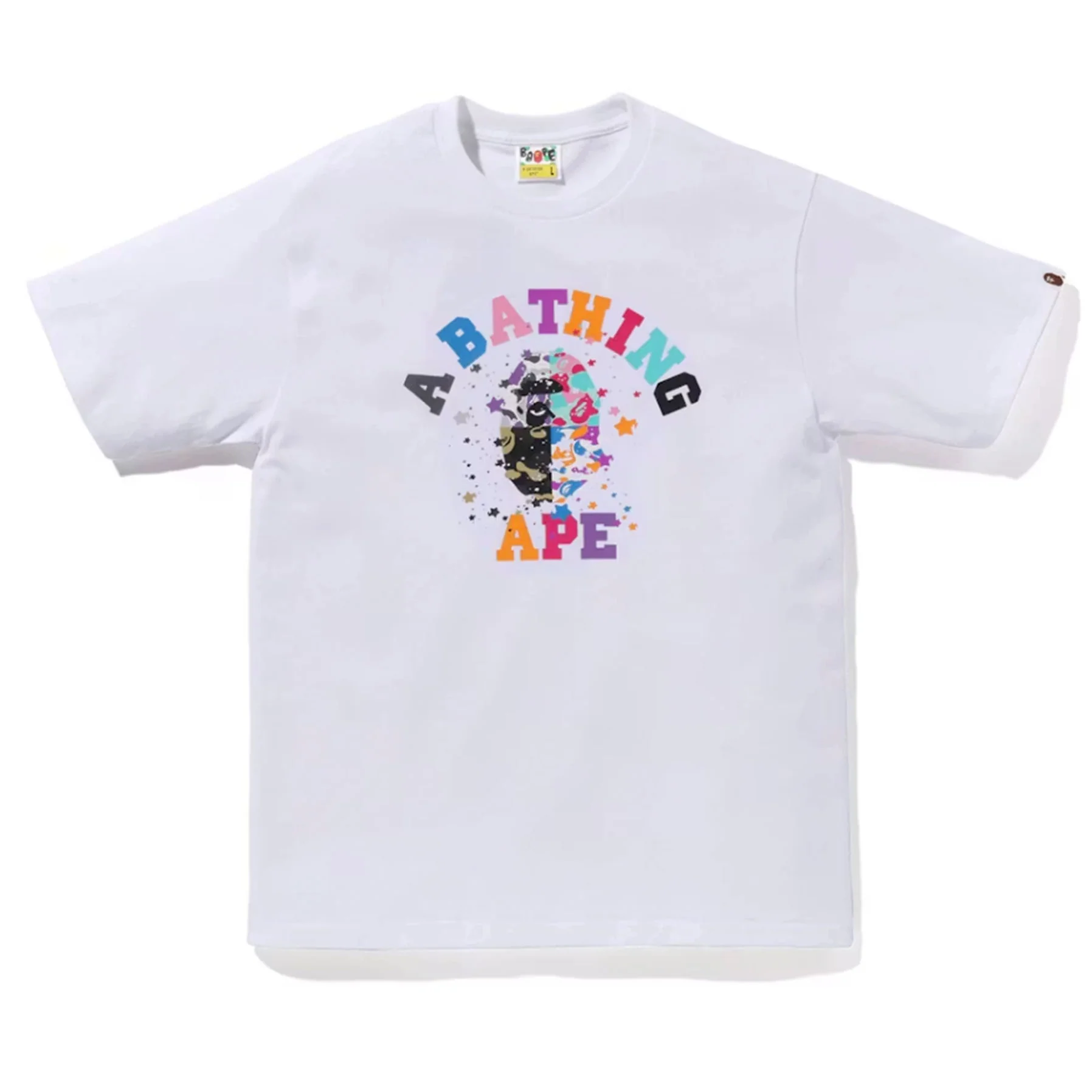 BAPE Us College Sta Tee White [USED] - M (Used)