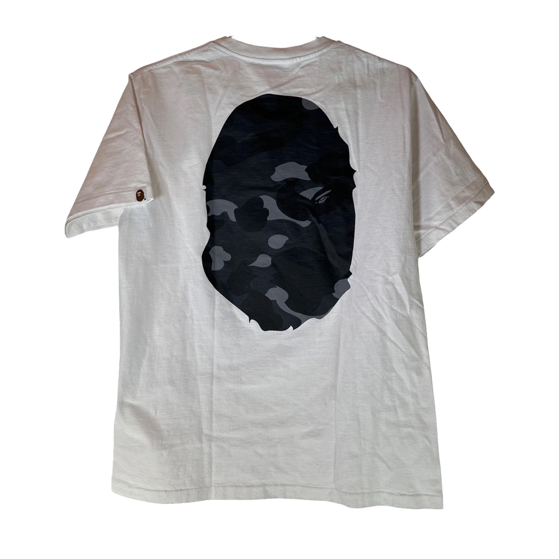 BAPE White Tee Grey Camo Bape Head [USED] - M (Used) - Image 2