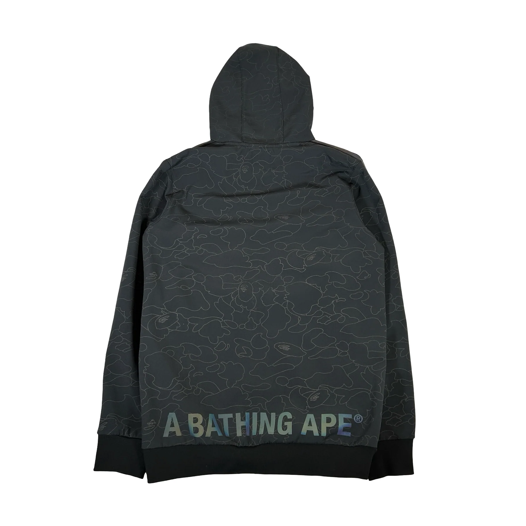 BAPE x Adidas Tech Hoodie Black [USED] - S (Used) - Image 2