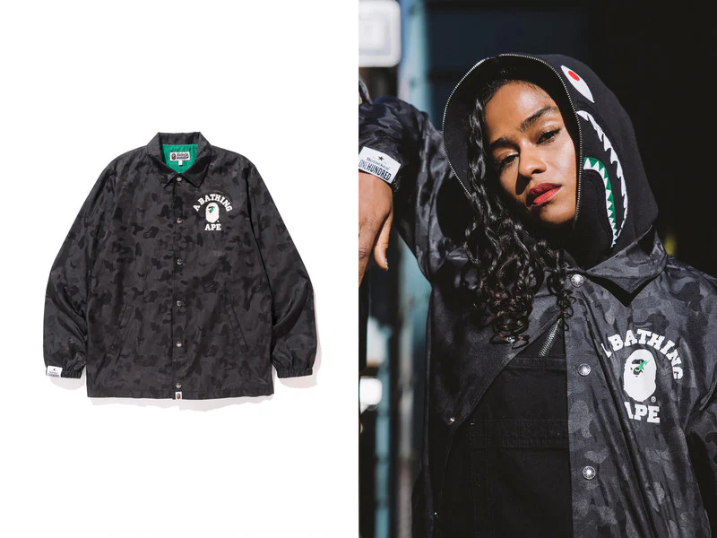 BAPE x Heineken 100 Jacquard Camo Coaches Jacket Black [USED] - XL (Used) - Image 3