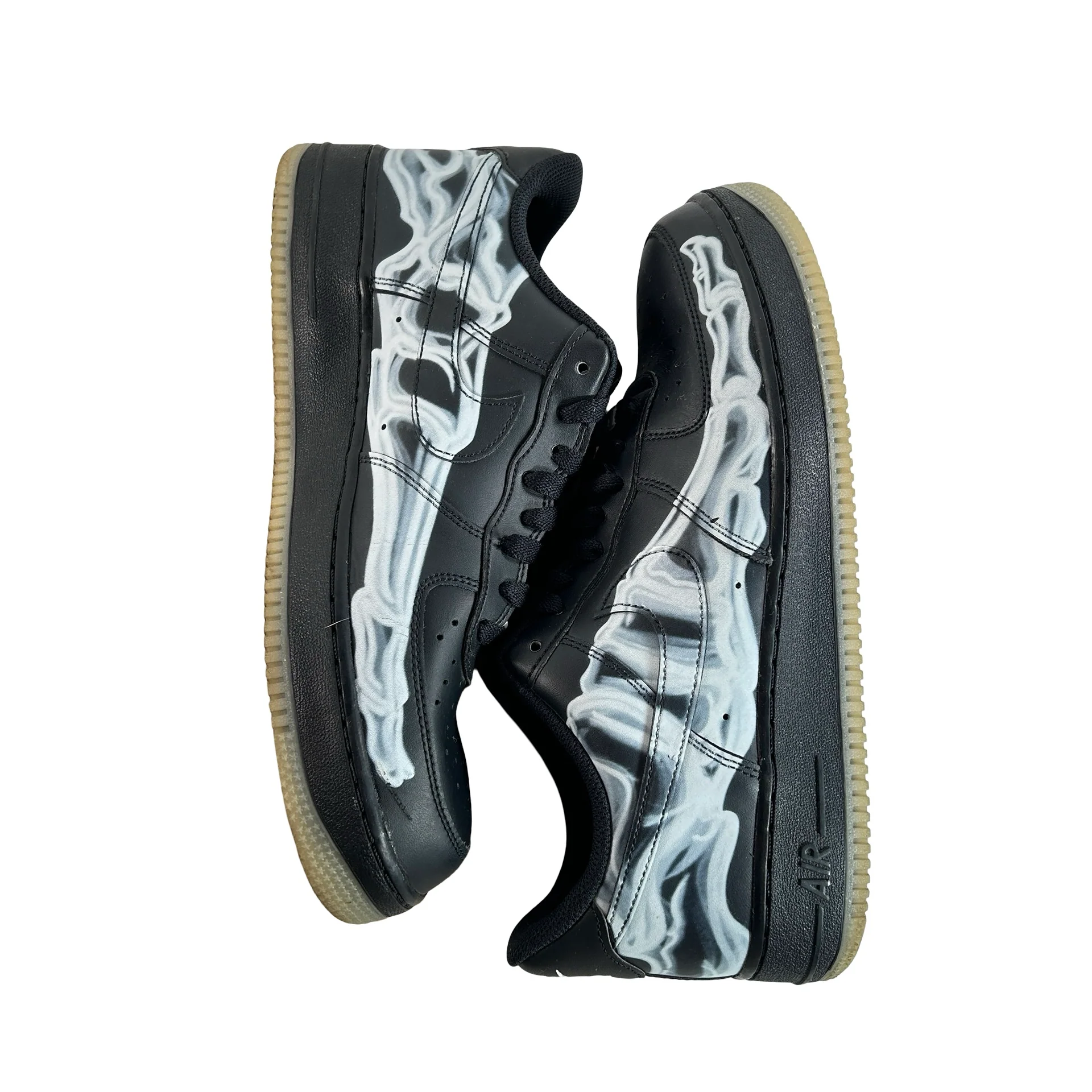 BQ7541 001 Nike Air Force 1 Low Black Skeleton Halloween (2019) [USED] - 10.5 M (Used) (Replace Box) - Image 5