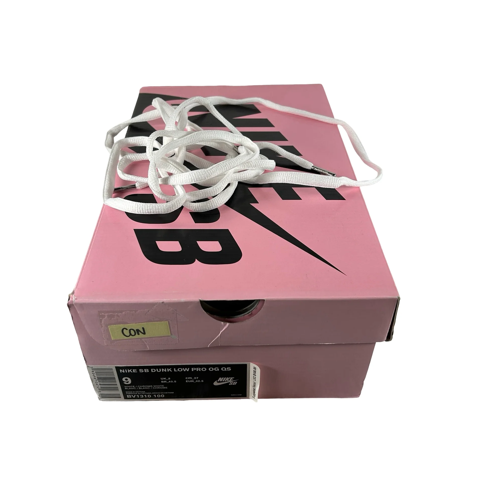 BV1310 100 Nike SB Dunk Low Diamond Supply Co. White Diamond [CONDITIONAL] - 9 M (Yellowing) - Image 7