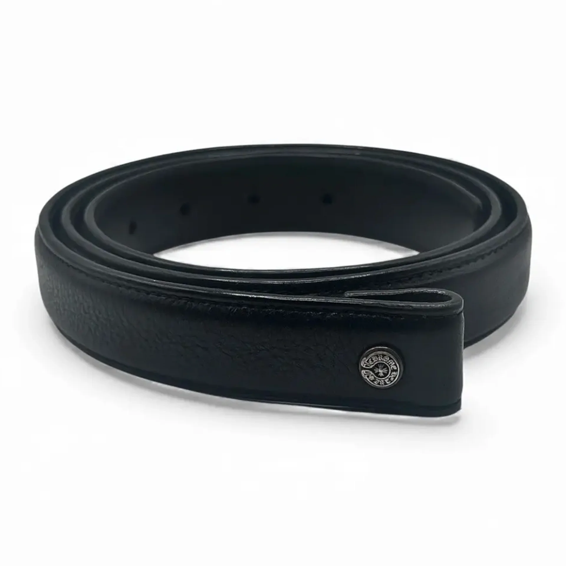 Chrome Hearts 1" Leather Belt Strap Black - 34