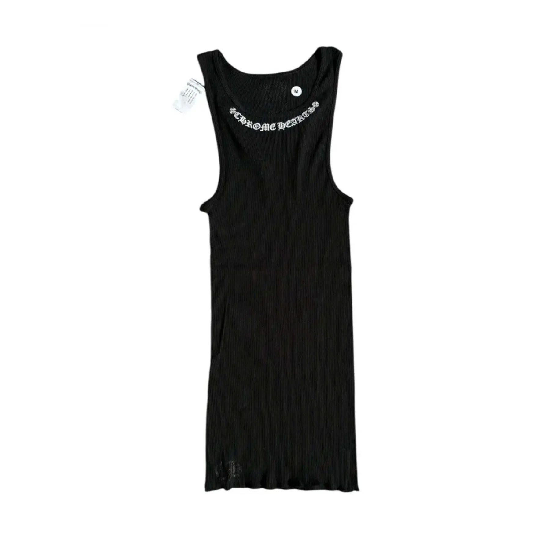 Chrome Hearts Black Collar Logo Scroll Tank