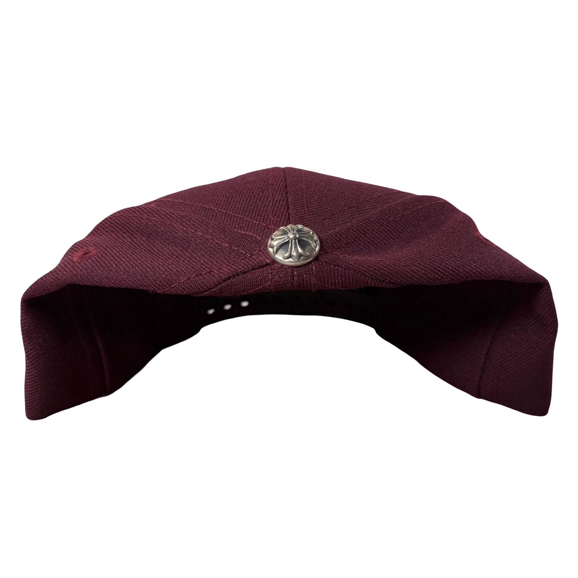 Chrome Hearts Burgundy Gold 6 Panel Baseball Cap [USED] - Image 2