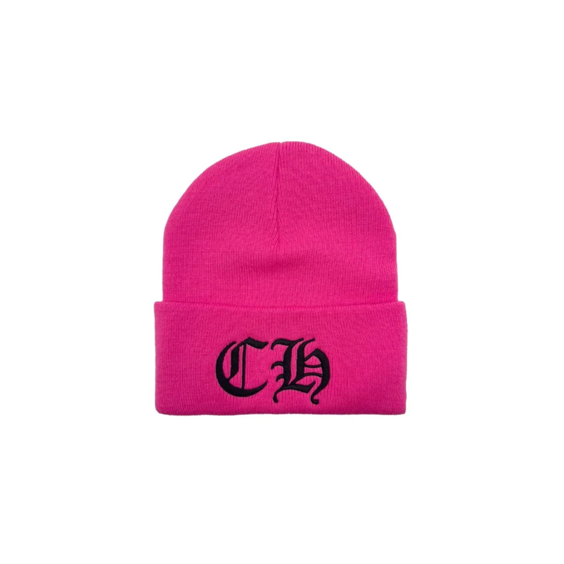 Chrome Hearts CH Logo Embroidered Pink Beanie